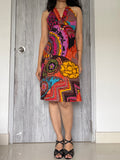 pattern halter neck dress