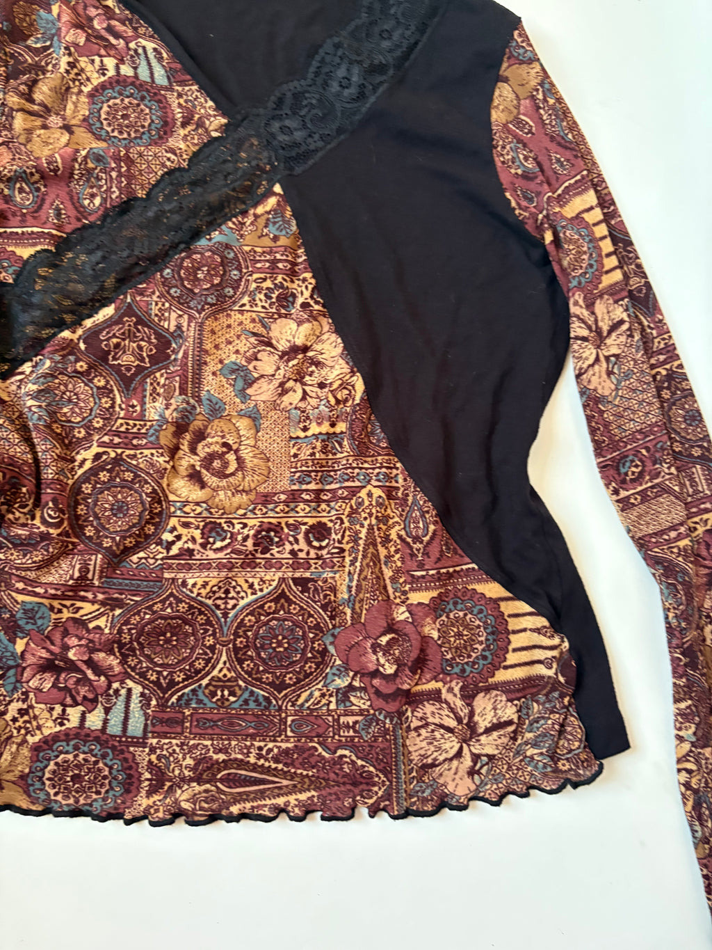 Brown& black ancient flower top(34-42inch)