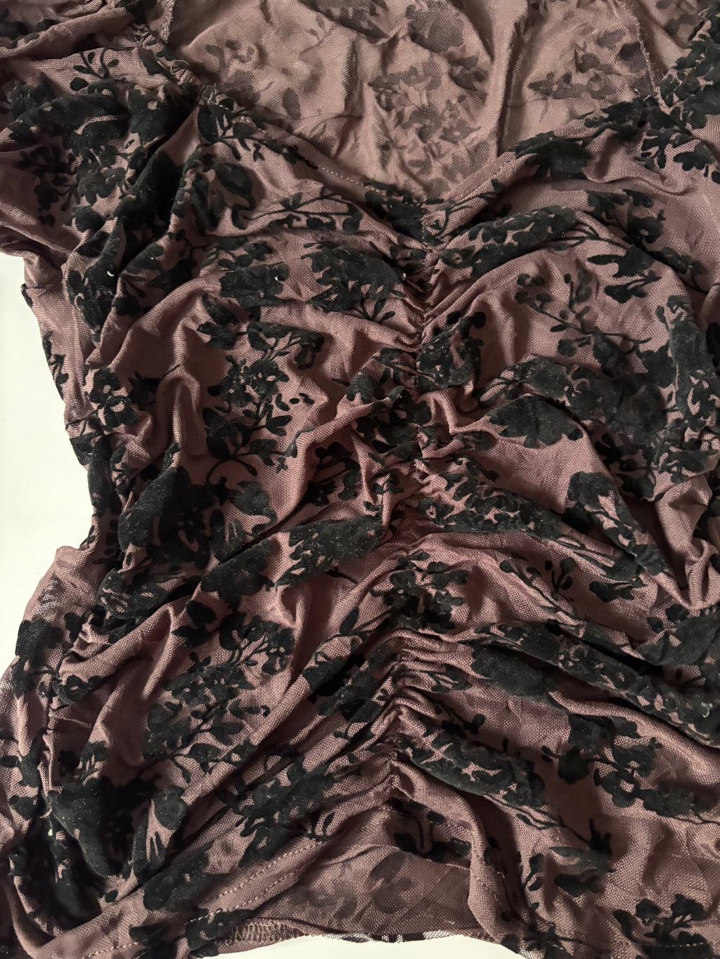 brown black velvet top (34-36inch)