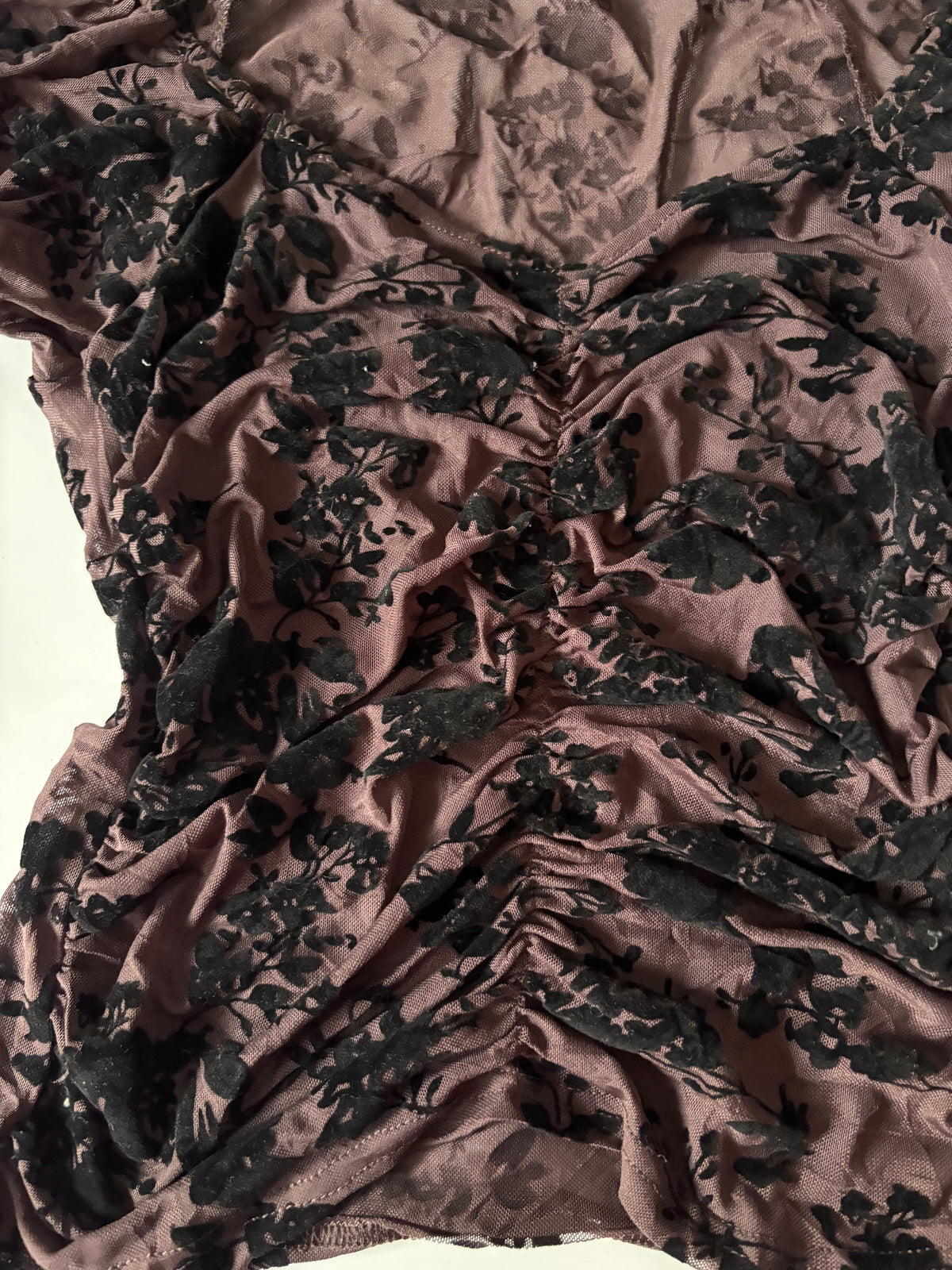 brown black velvet top (34-36inch)
