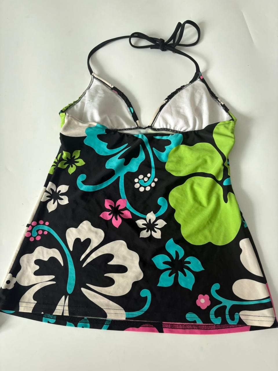 Floral black halter top(28 inch)