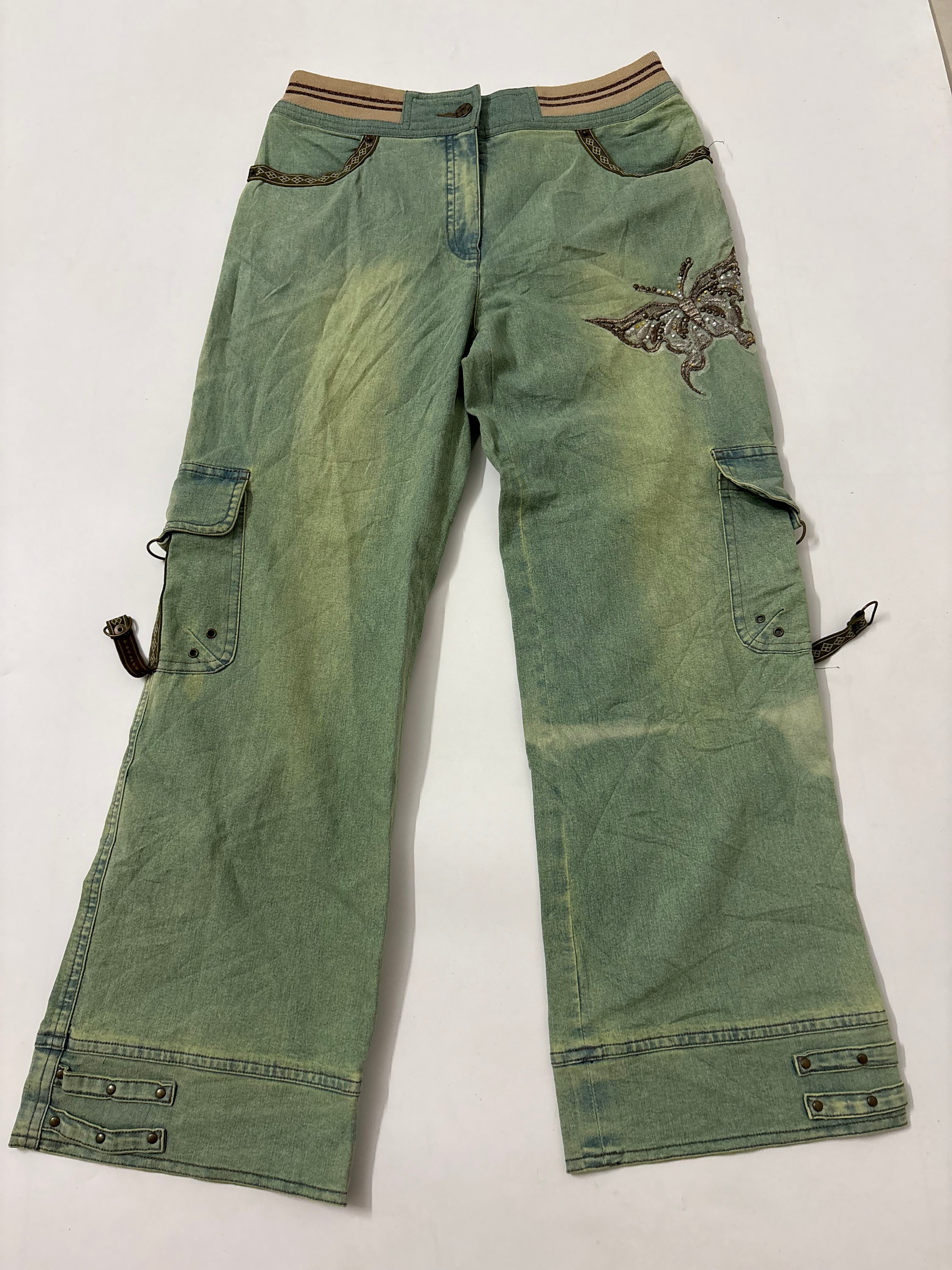 acid wash green cargo butterfly (28inch)