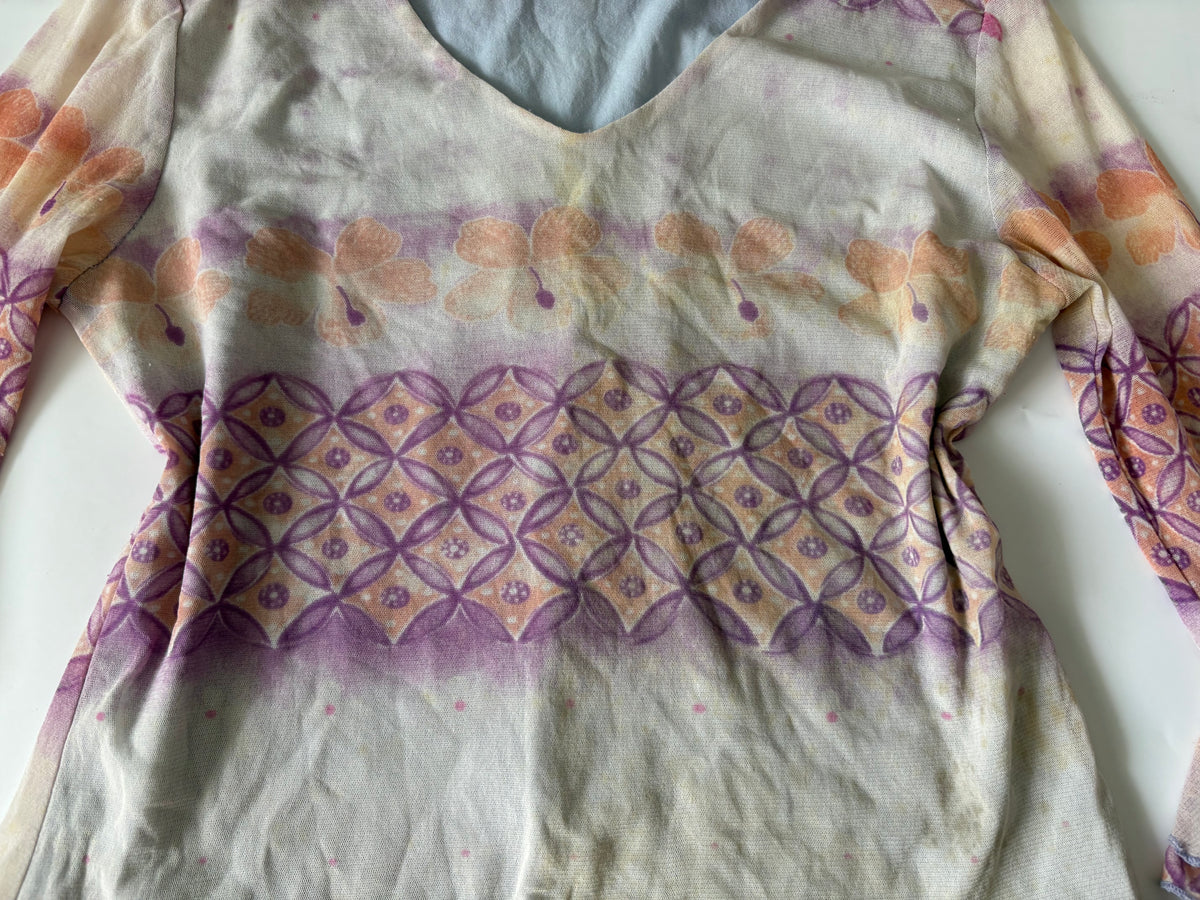 Floral white mesh top(34-36 inch)
