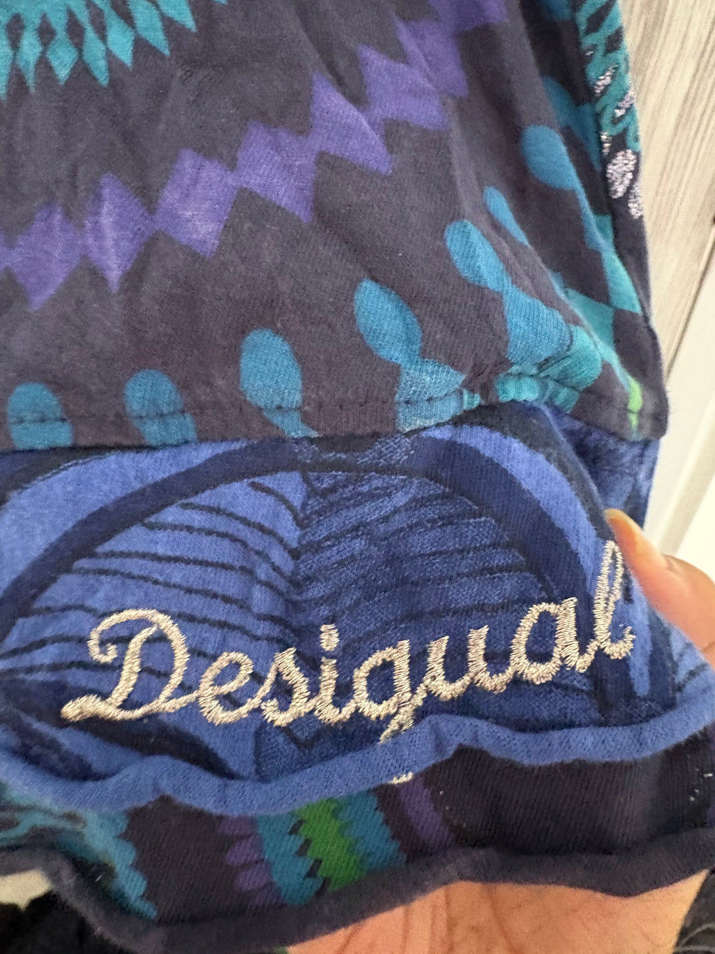 desigual Blue glitter beaded skirt(34 inch)