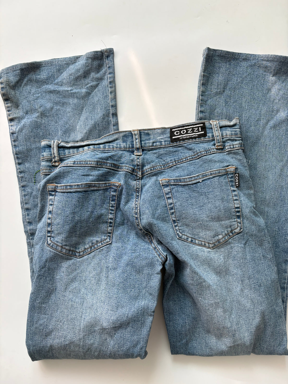 Cozzi greenish floral low rise jeans(32 inch)