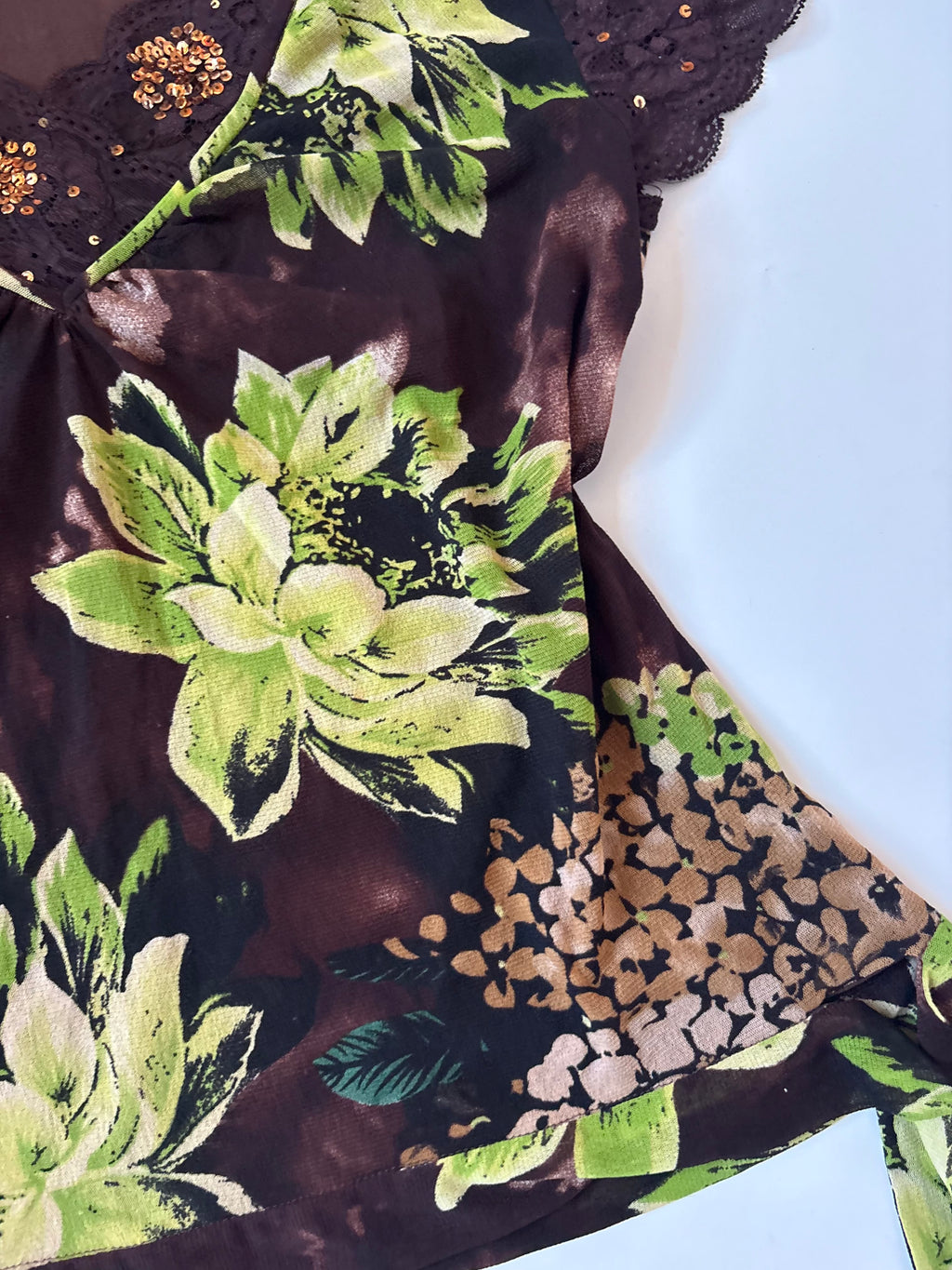 LADY FLOWER black floral top(38-42 inch)