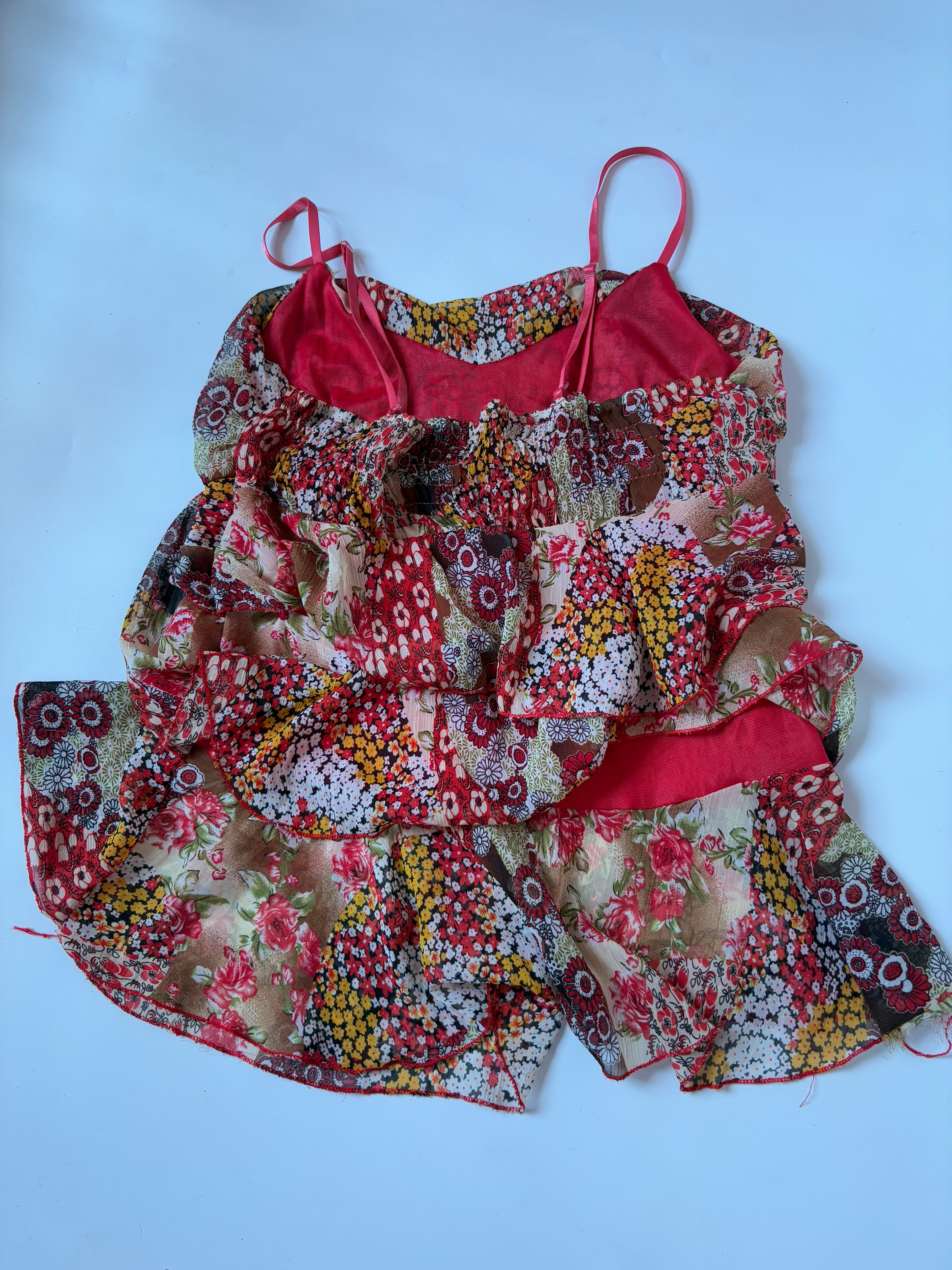 Ruffle floral top(32-36 inch)
