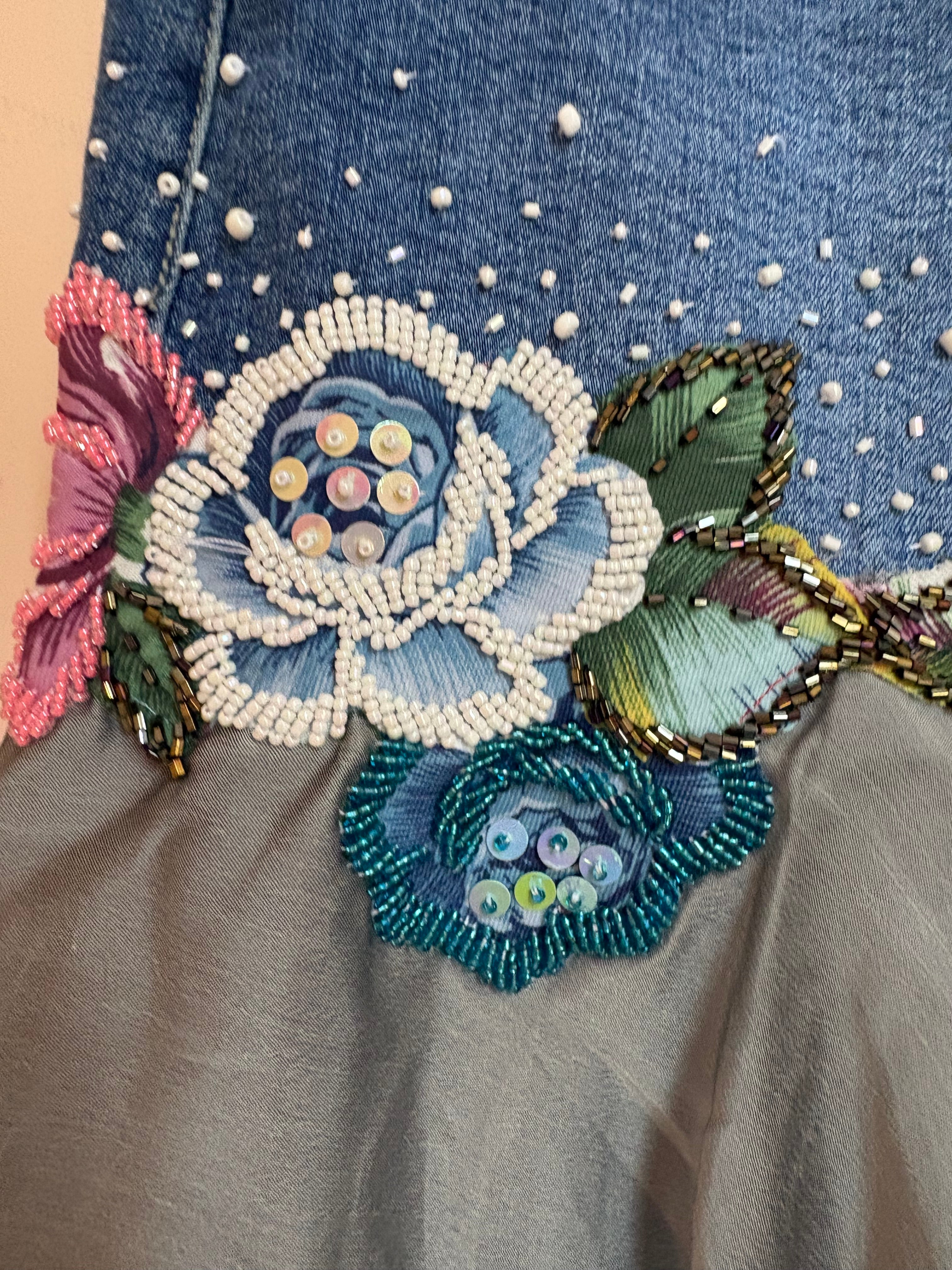 GAZOZ beaded work midi skirt(28 inch)
