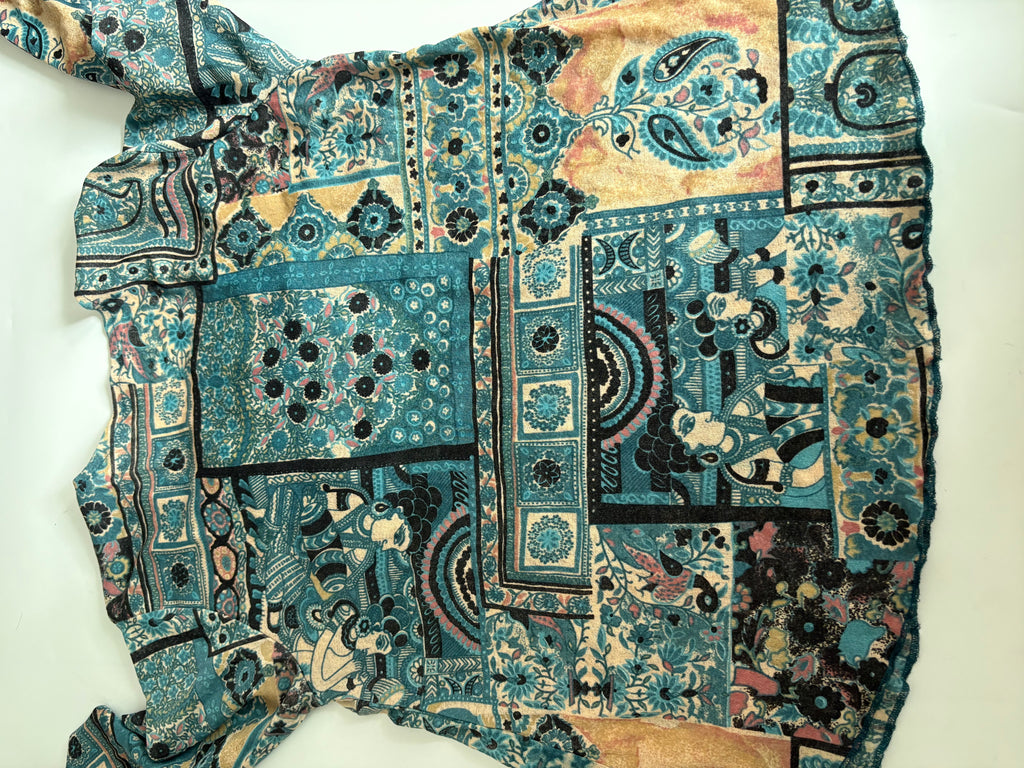 Artistic beaded full sleeve green top(38-40 inch)