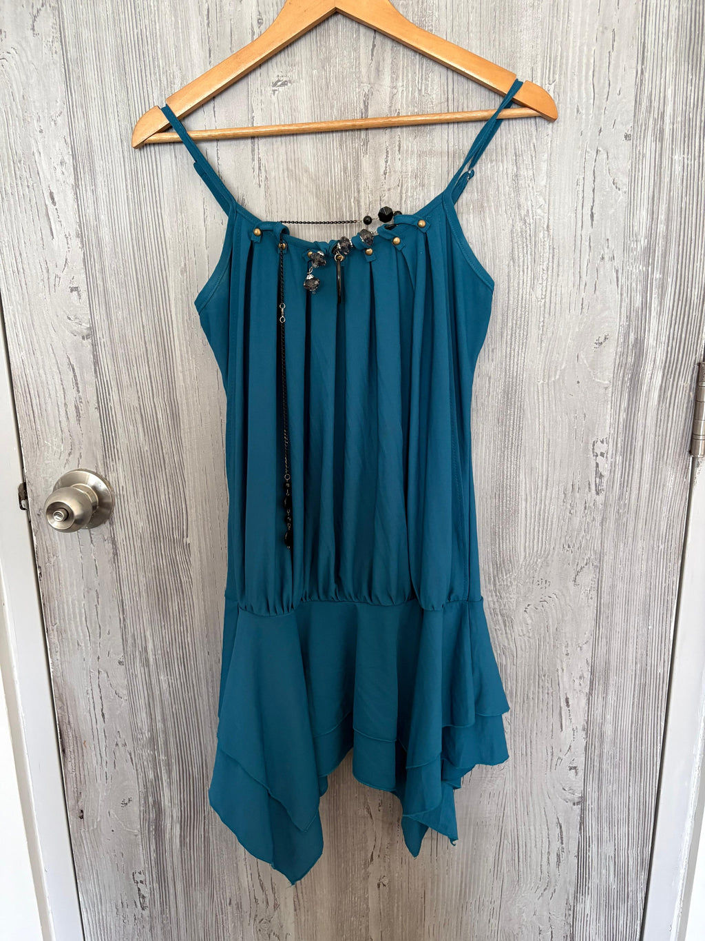 Blue beaded beachy dress(32 inch)