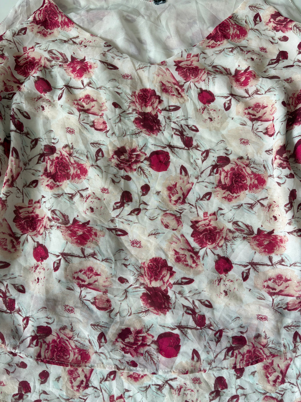 Floral whitish top(36-38 inch)