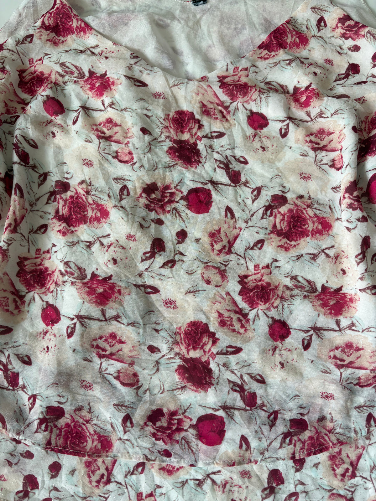 Floral whitish top(36-38 inch)