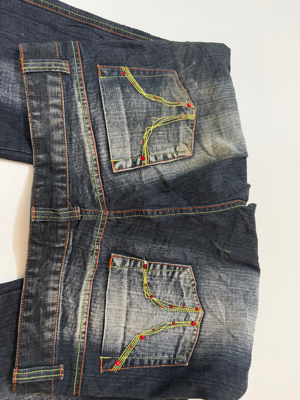 dark blue high rise straight jeans (32-33inch)