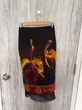 Brown orangey flower skirt(30 inch)