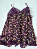 Purple floral ruffle top(30-32 inch)