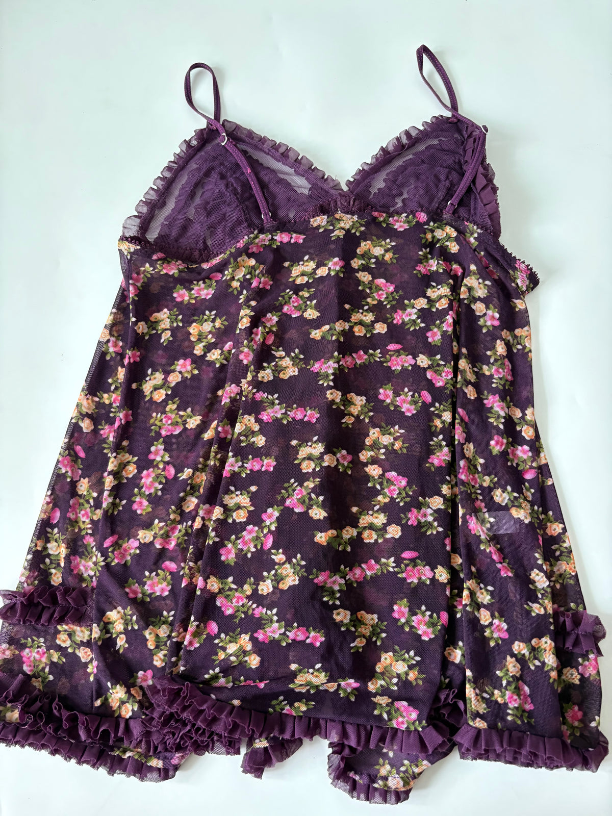 Purple floral ruffle top(30-32 inch)