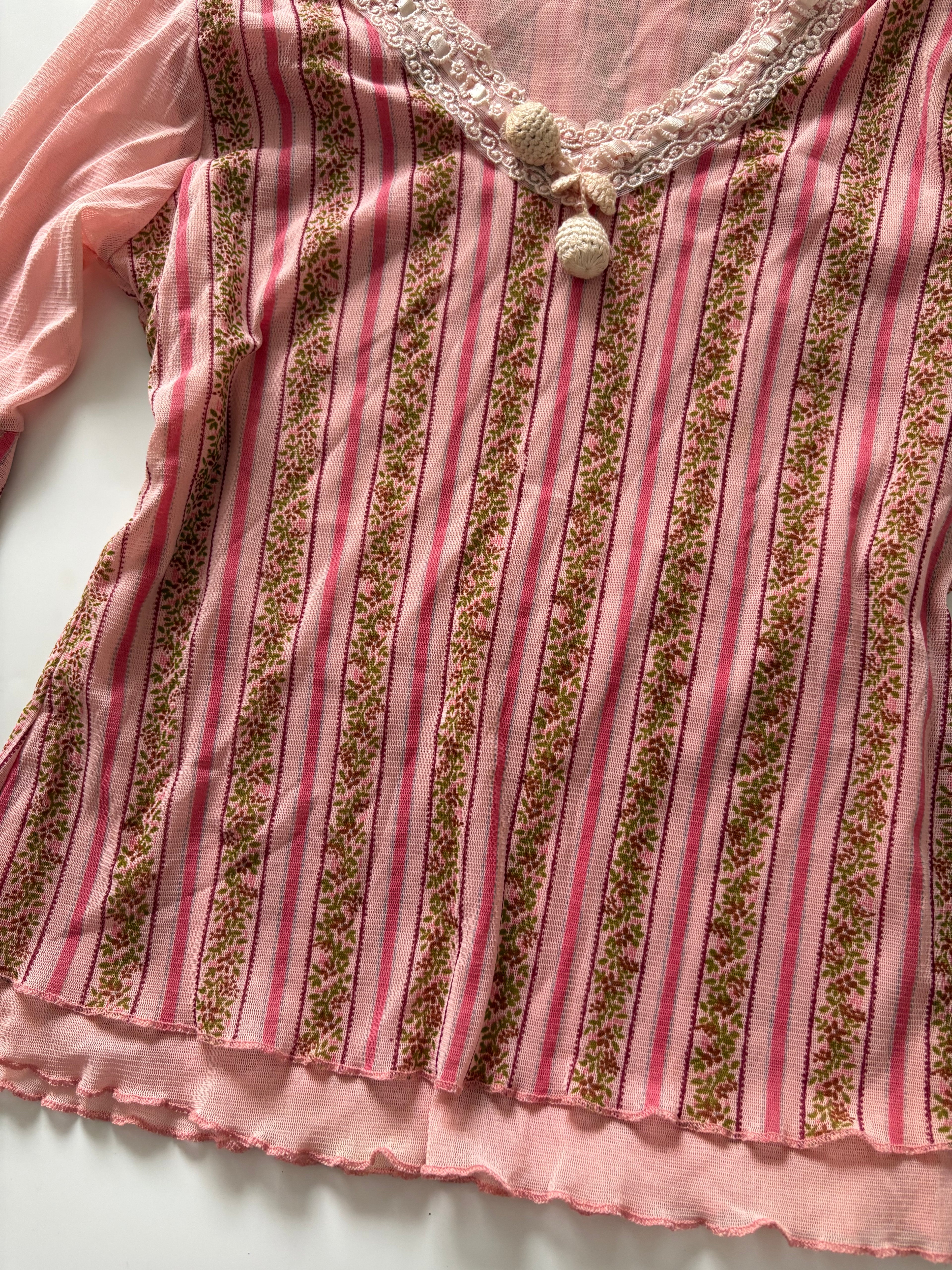 Pink v neck Barbie top(36 inch )