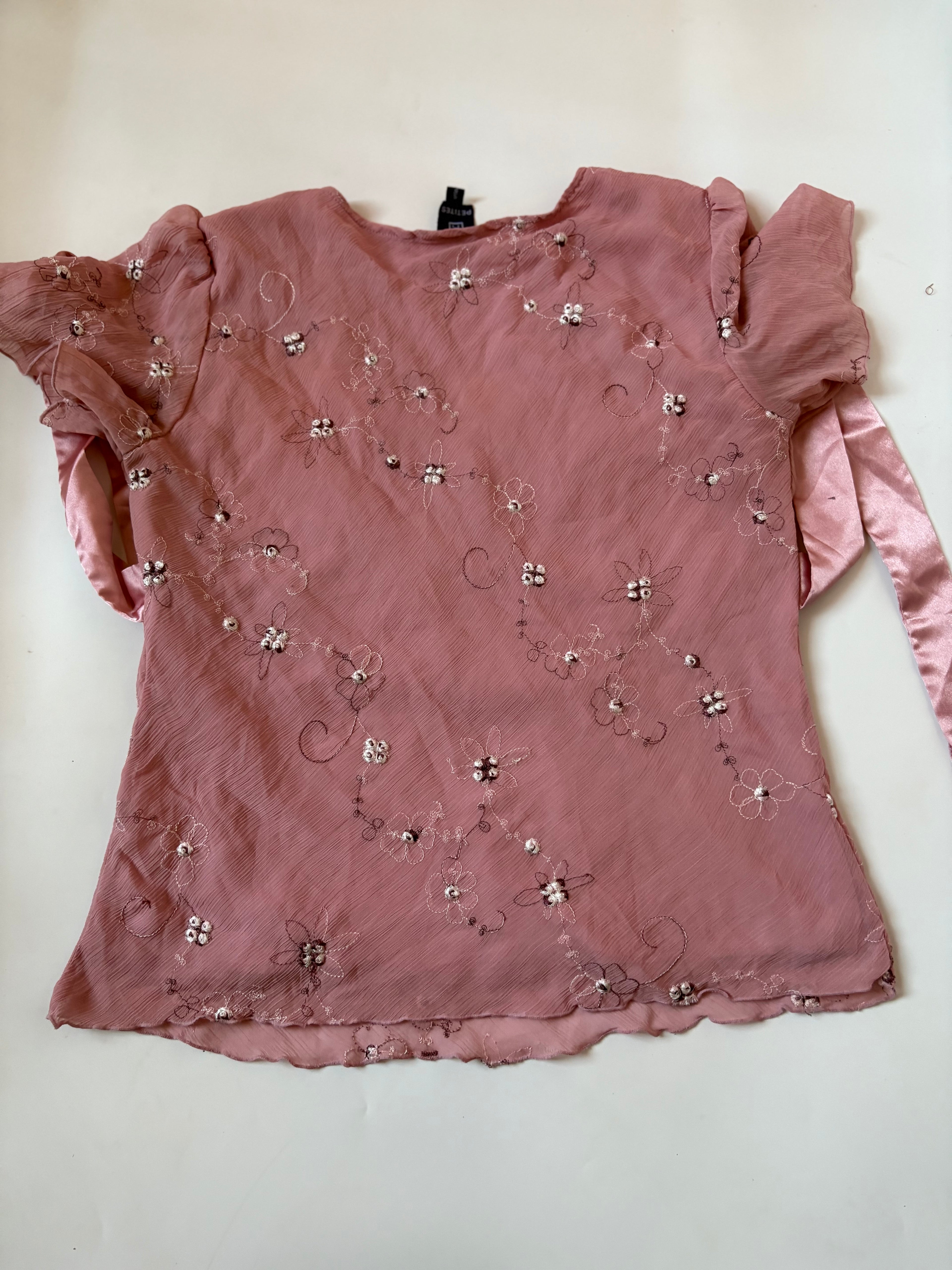 v neck pink floral top (36-38inch)