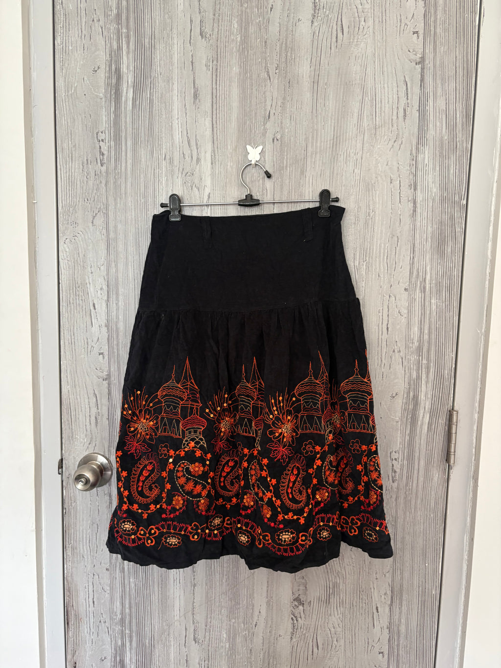 orange corduroy skirt (30inch)