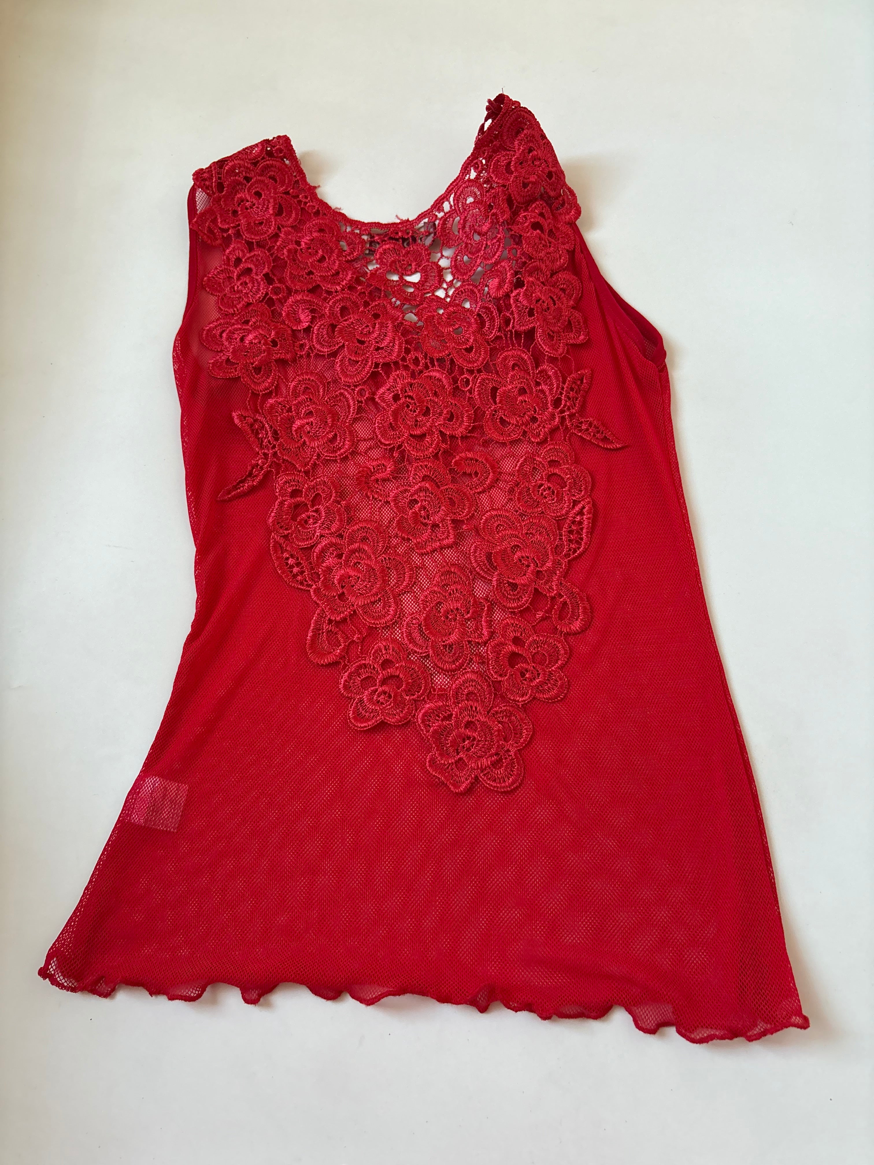 G shape red rose top(32-38inch)