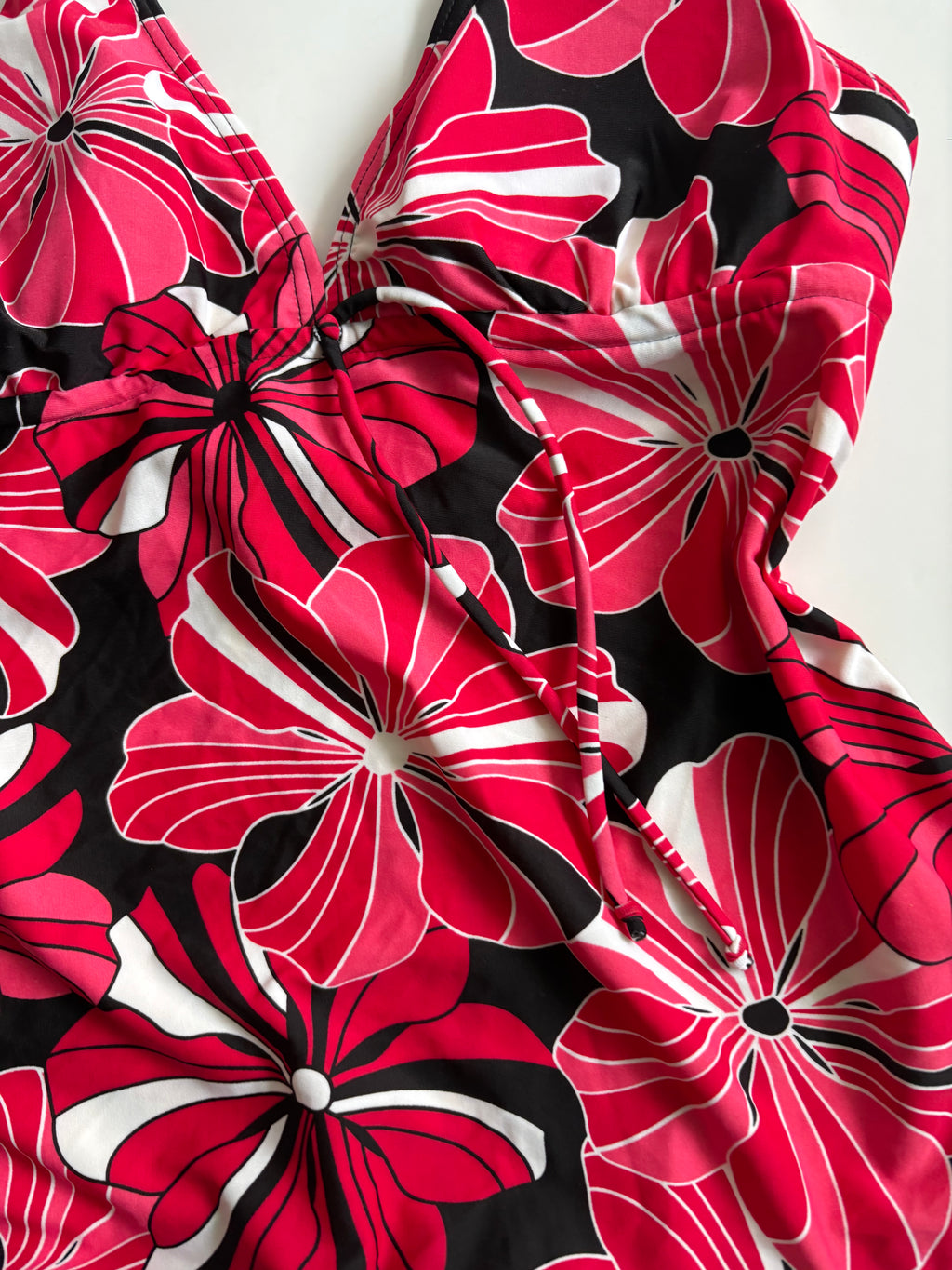 red floral halter neck padded (36inch)