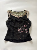 UINIS black floral top(32-34 inch)