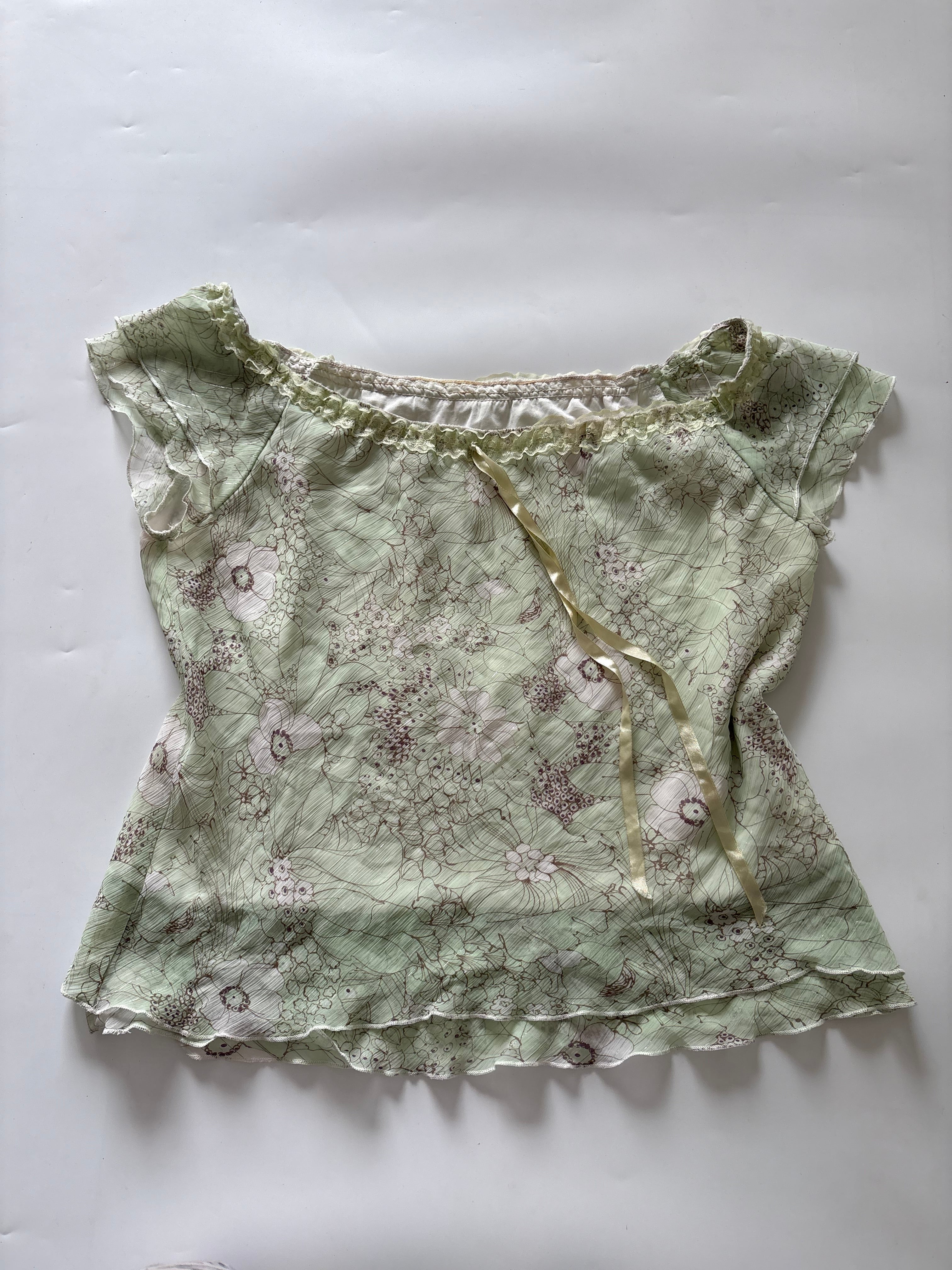 Green floral top(44-46 inch)