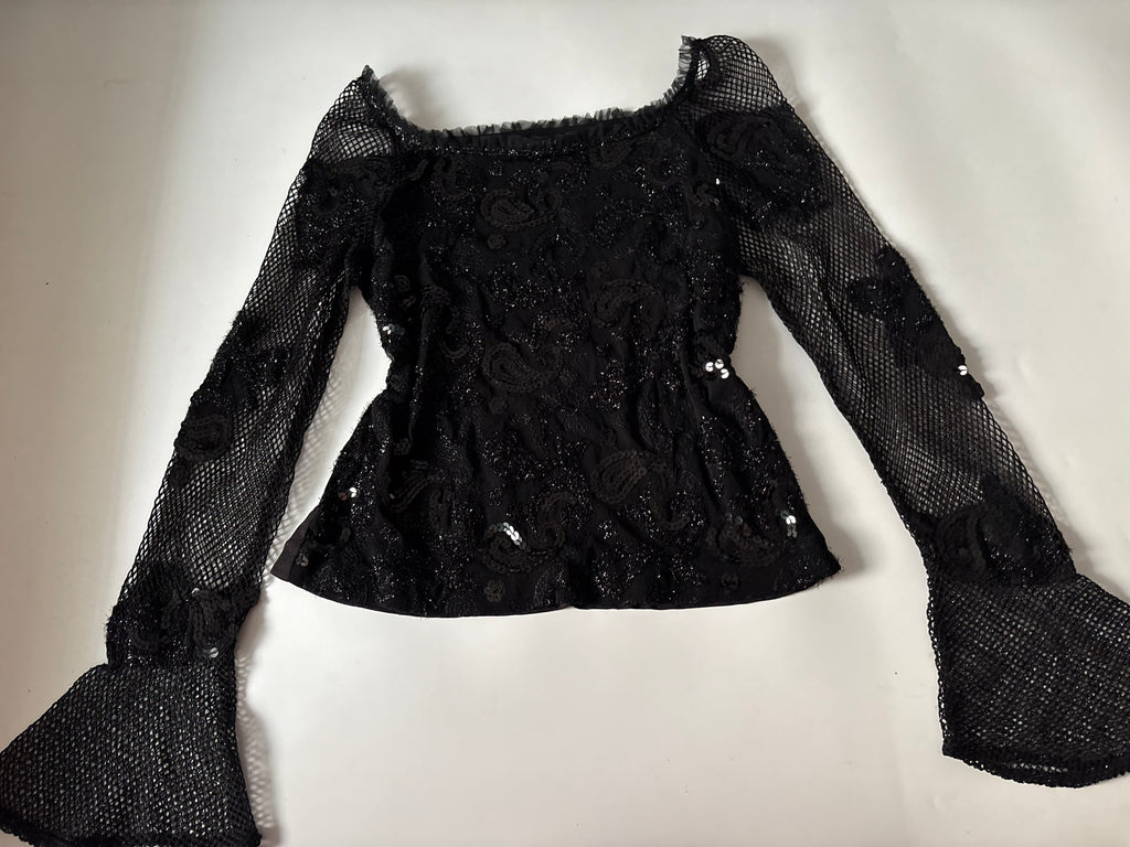 net sequin bell sleeves top(38-40inch)