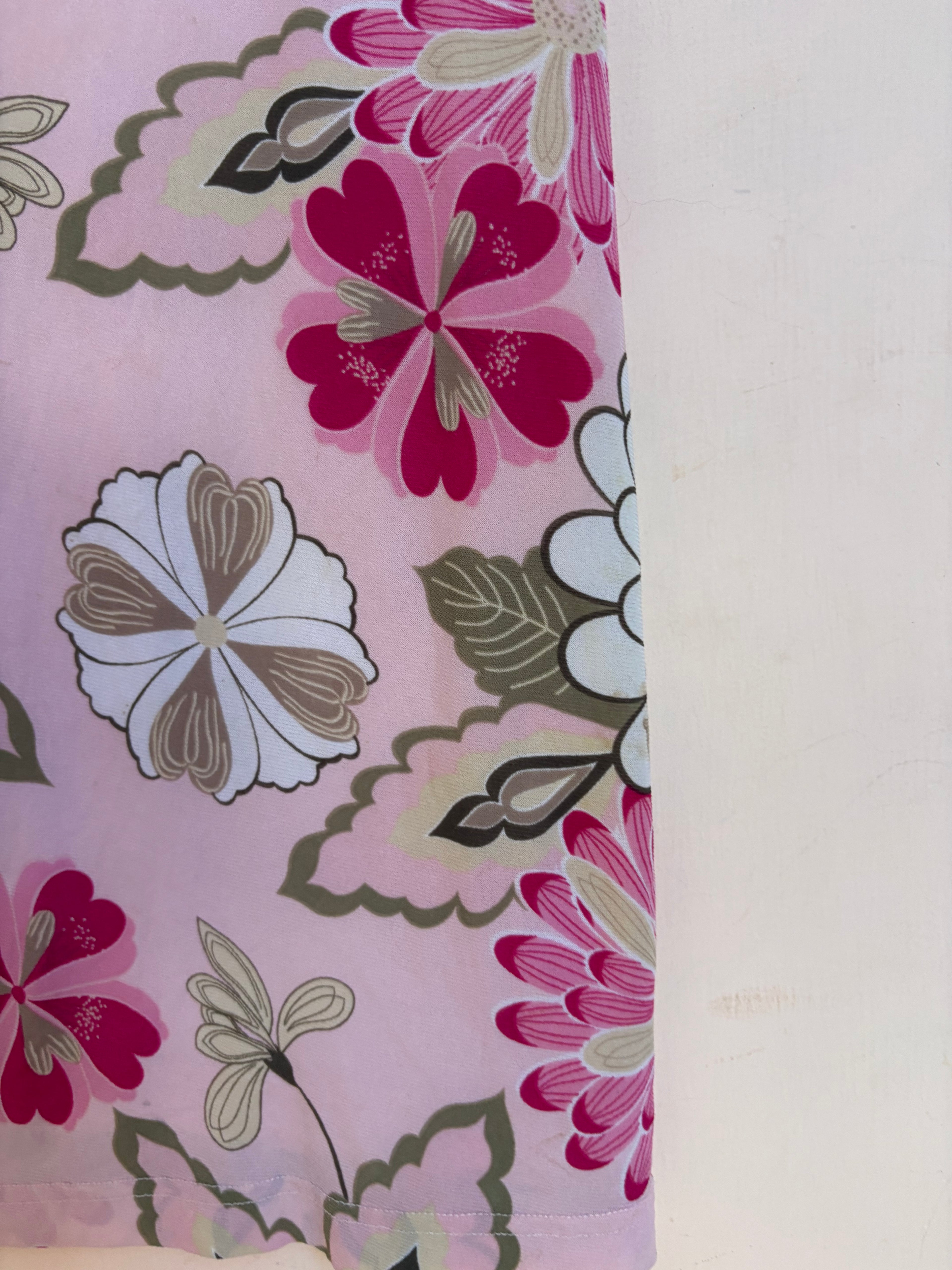 Pink floral skirt(34 inch)