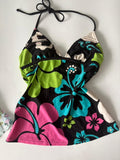 Floral black halter top(28 inch)