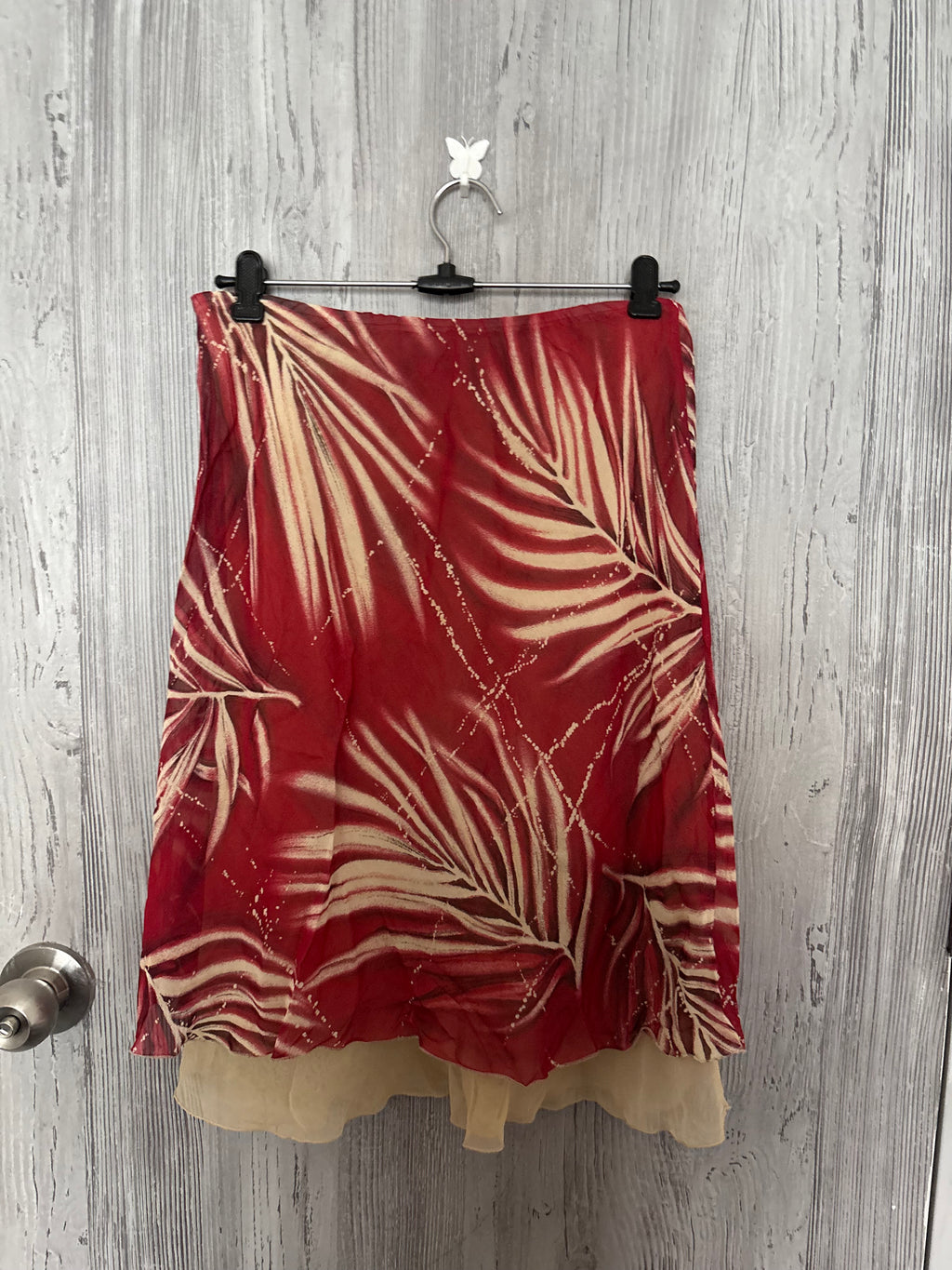 opera maroon chiffon skirt ( 30-34inch)