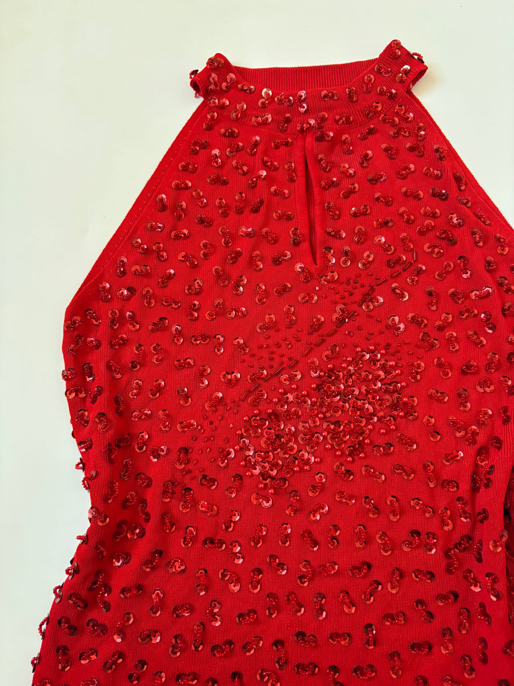 red beaded halter top ( 32-34inch)