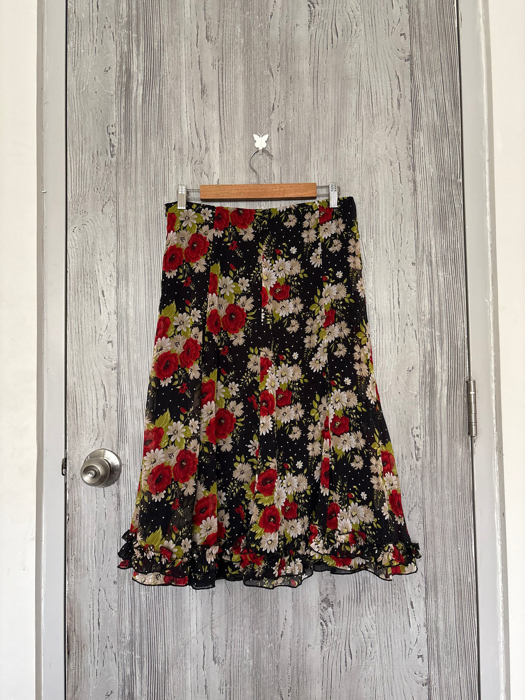 floral viscose skirt made in italy (30-34inch)