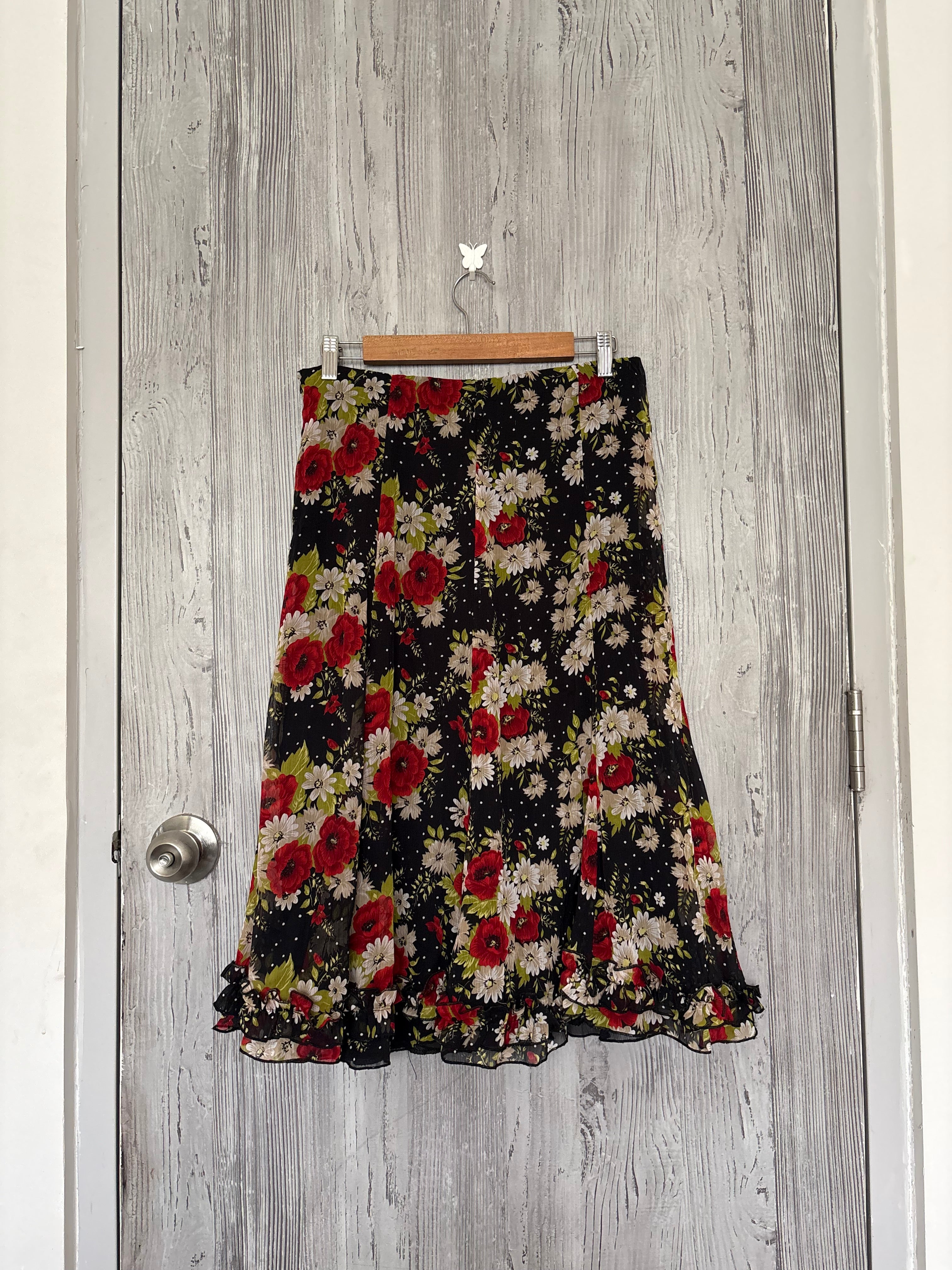 floral viscose skirt made in italy (30-34inch)