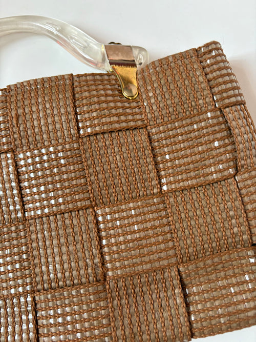 Beige hand bag