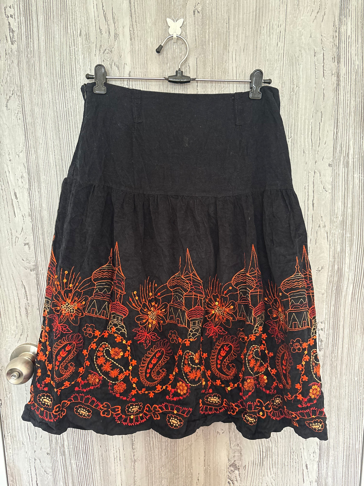 orange corduroy skirt (30inch)