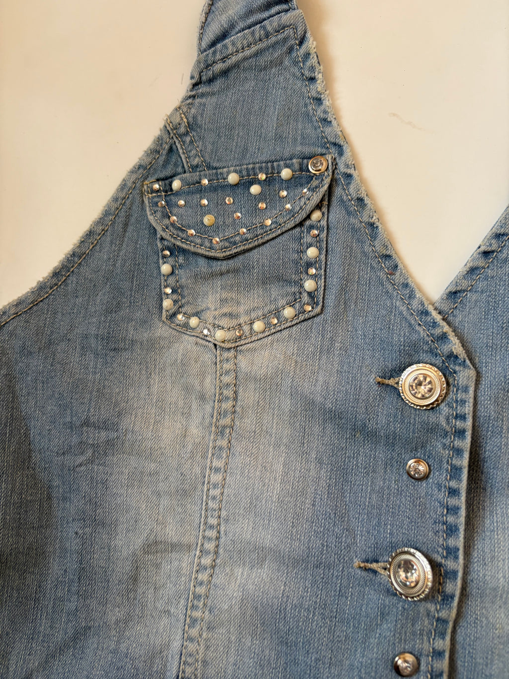 Beaded light blue vest(38 inch)