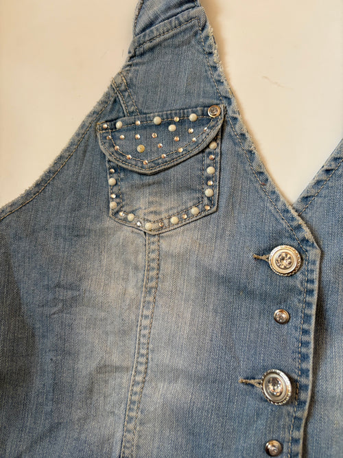 Beaded light blue vest(38 inch)