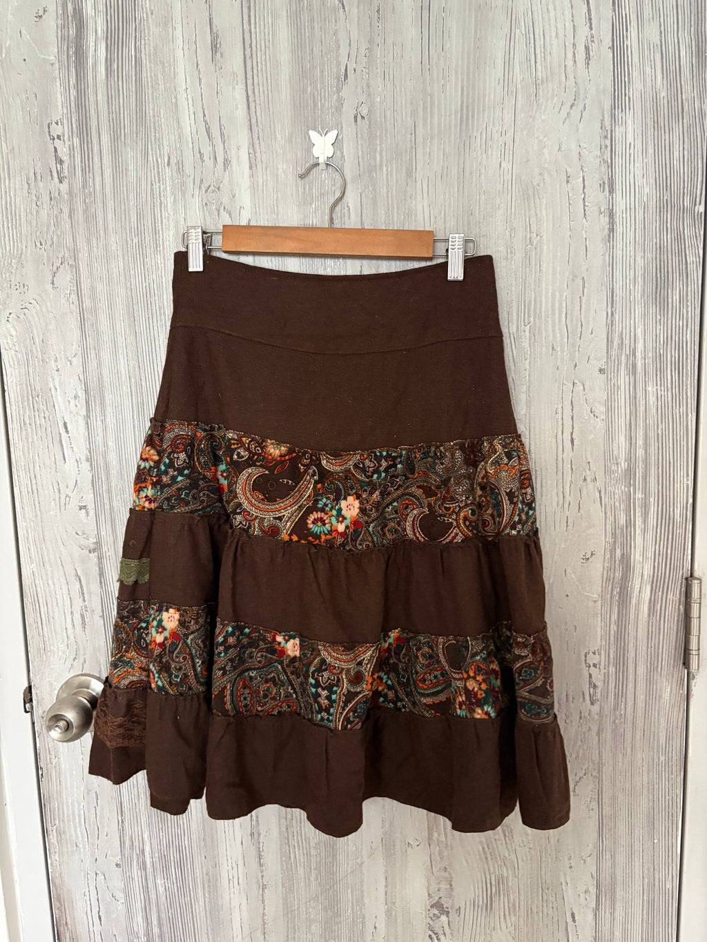 LIVILLE brown floral skirt(26 inch)
