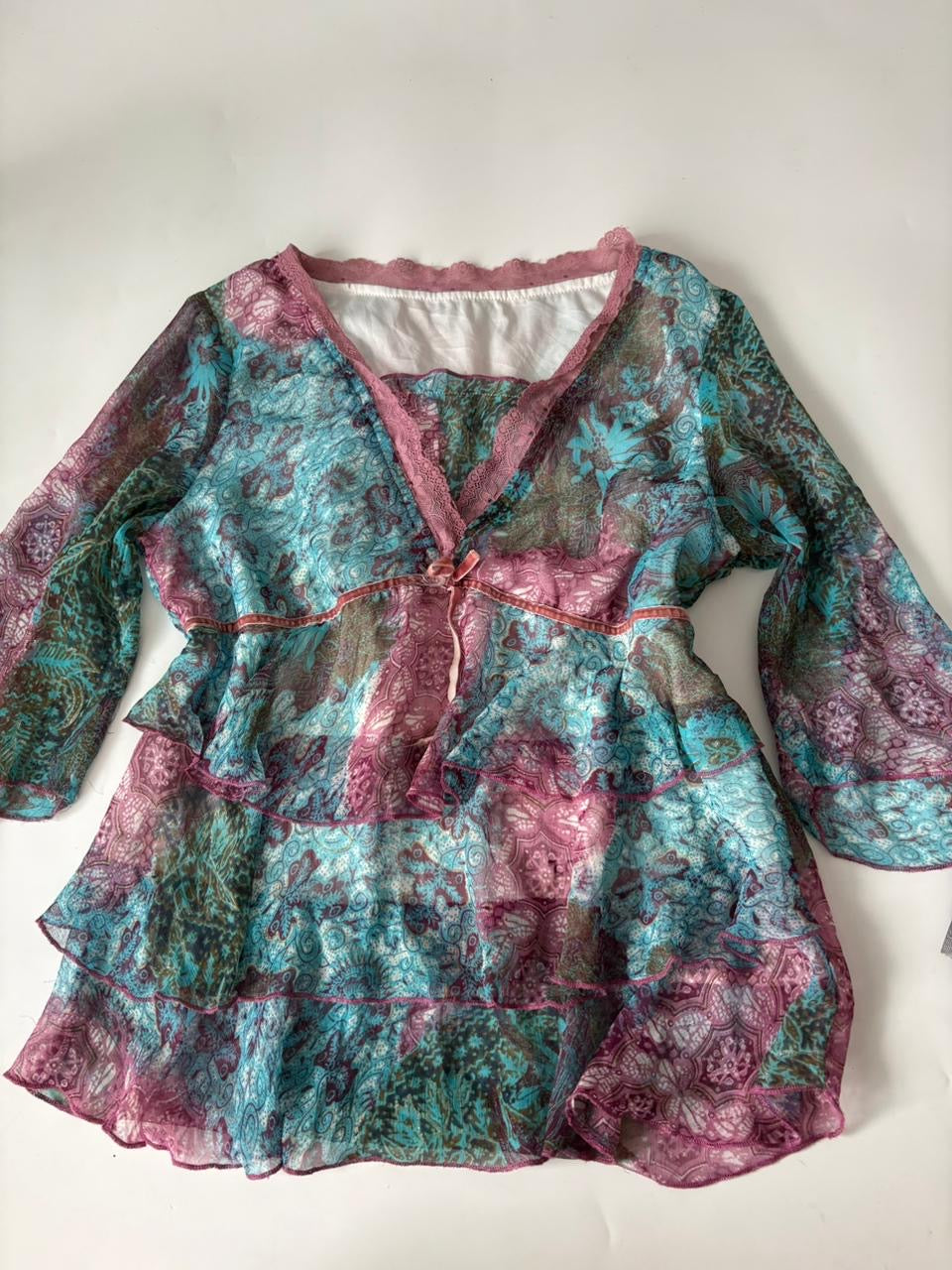 Shrug style light blue top(38-40 inch)