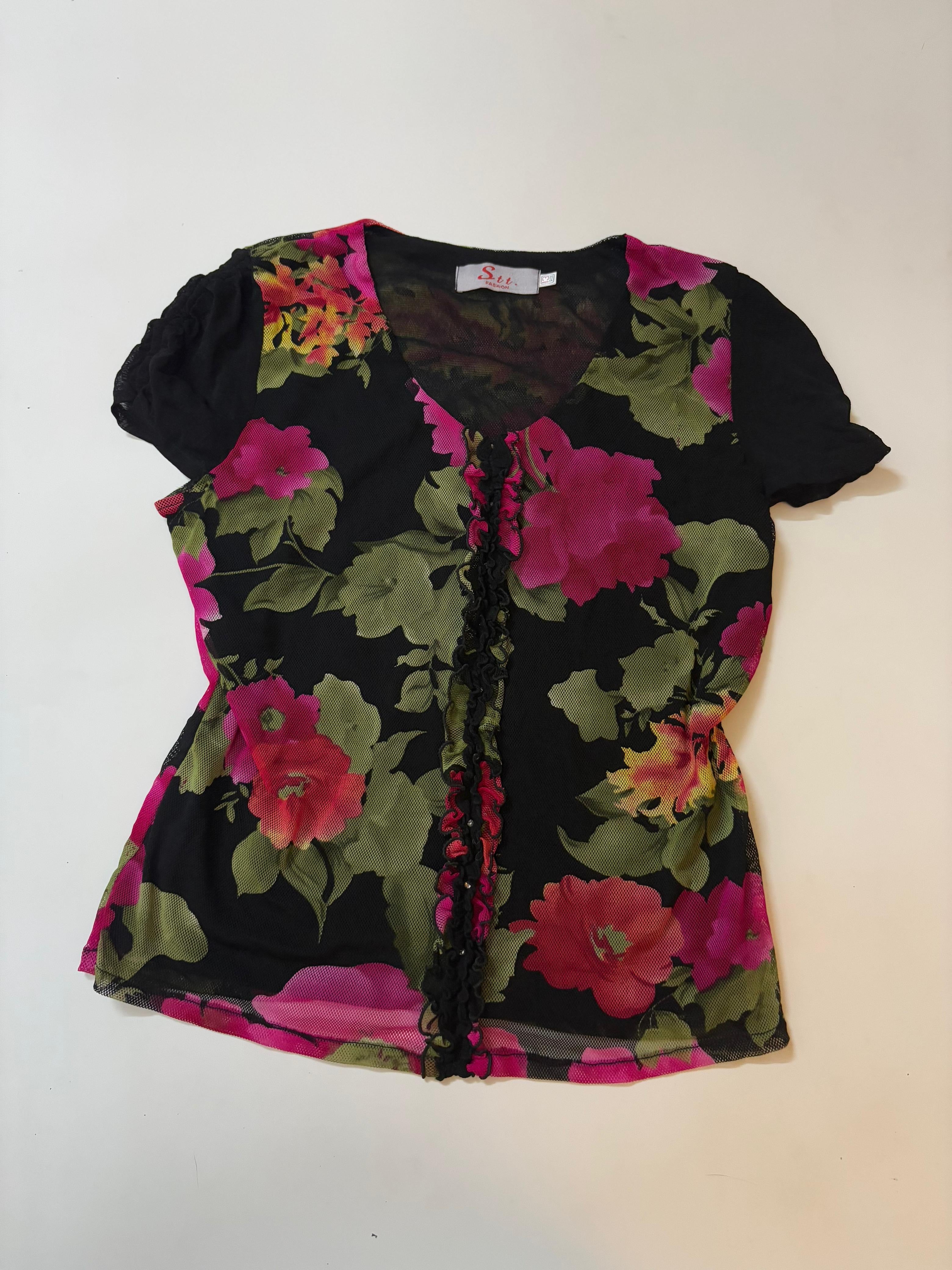 STT floral black top(38-42 inch)