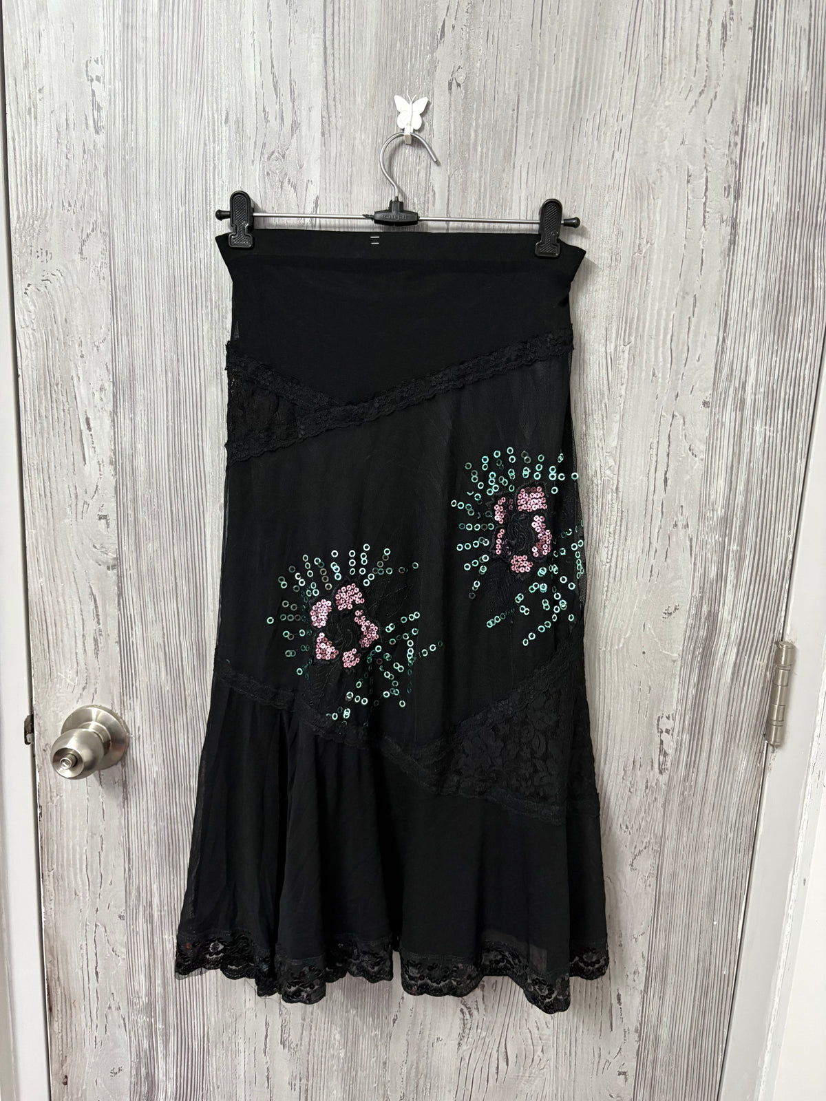 black sequin whimsy skirt (34-36inch)