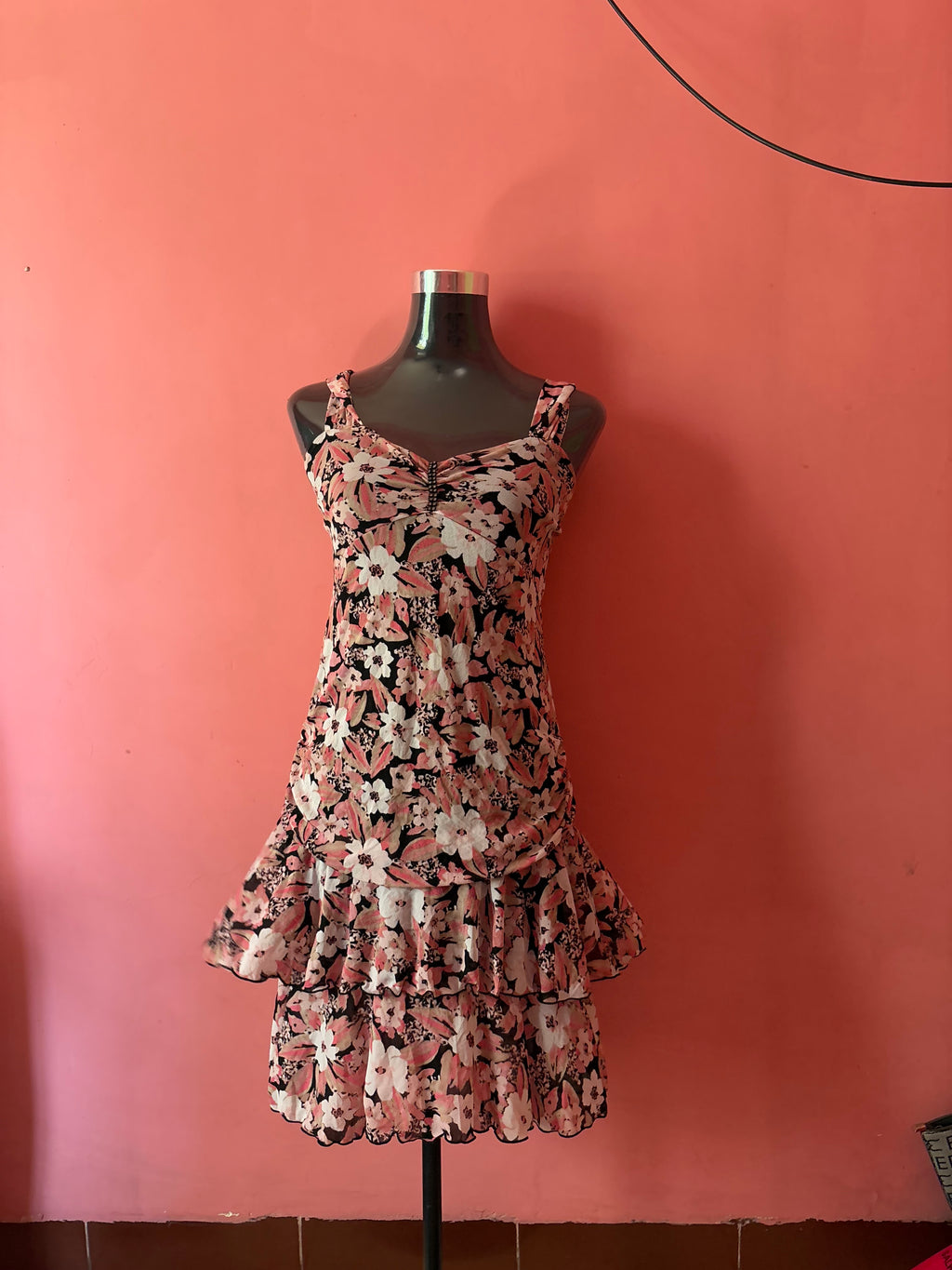 Black floral dress(34-36inch)