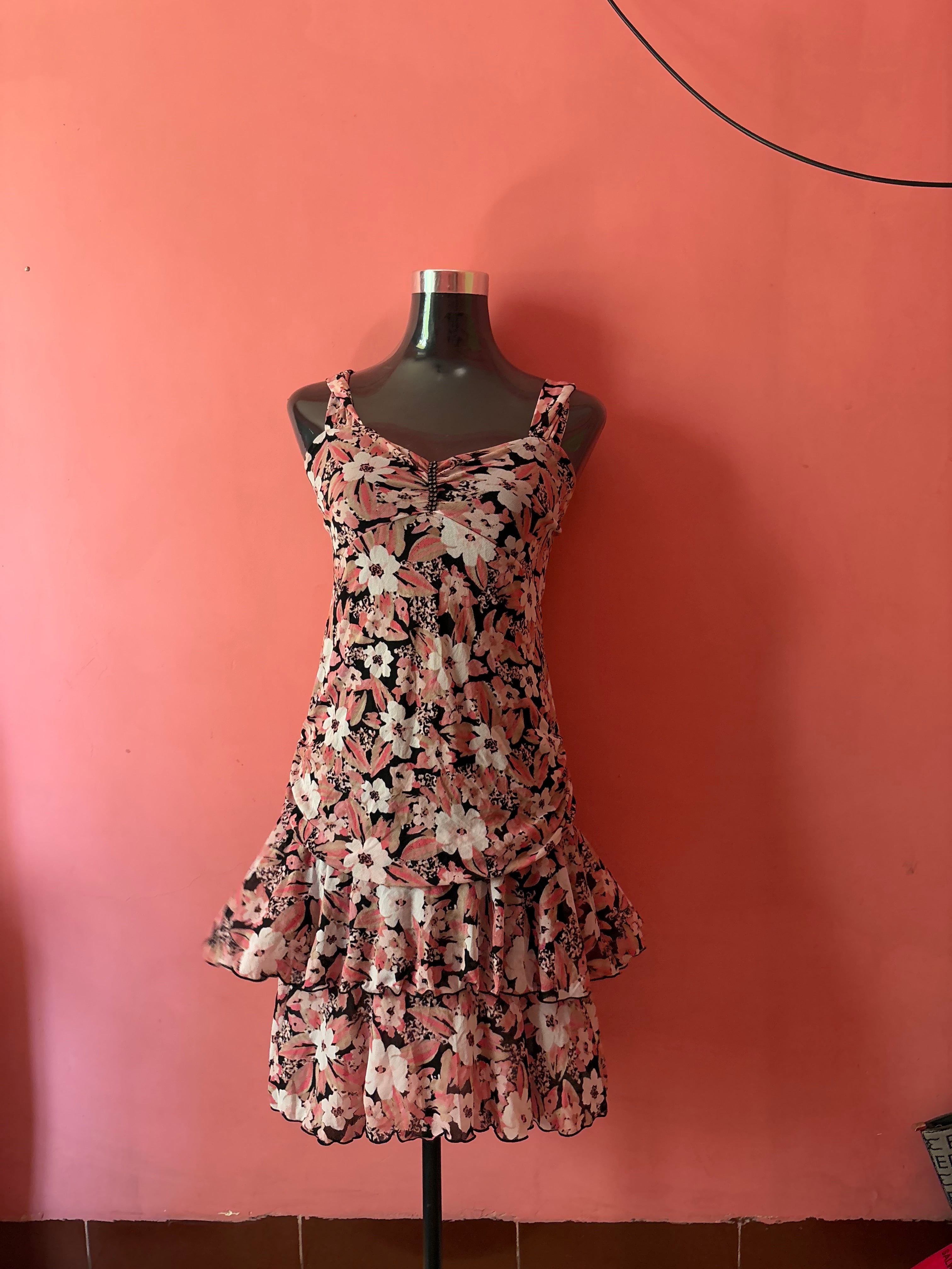 Black floral dress(34-36inch)