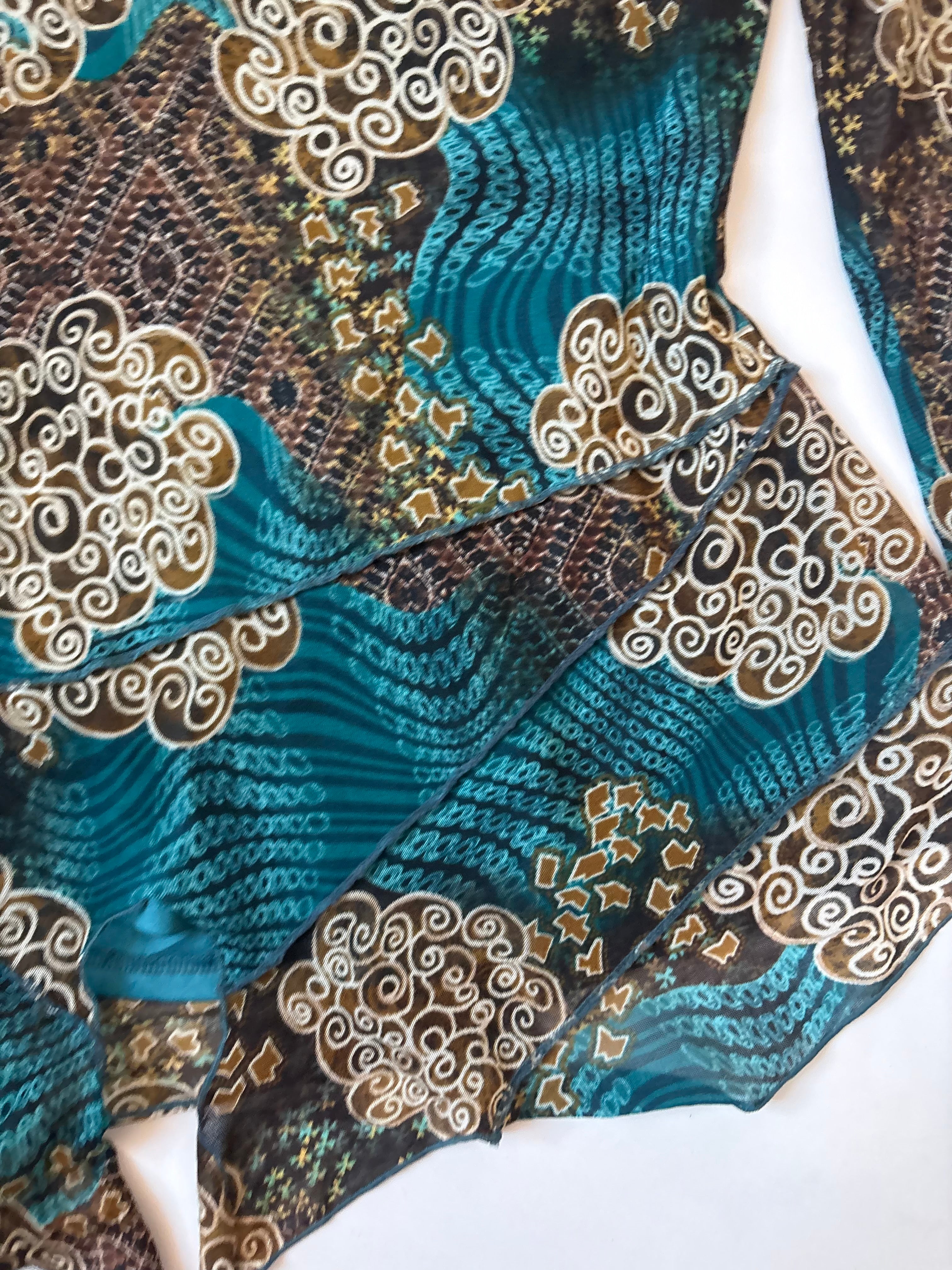 SUZANNA teal designed top(36-38 inch)