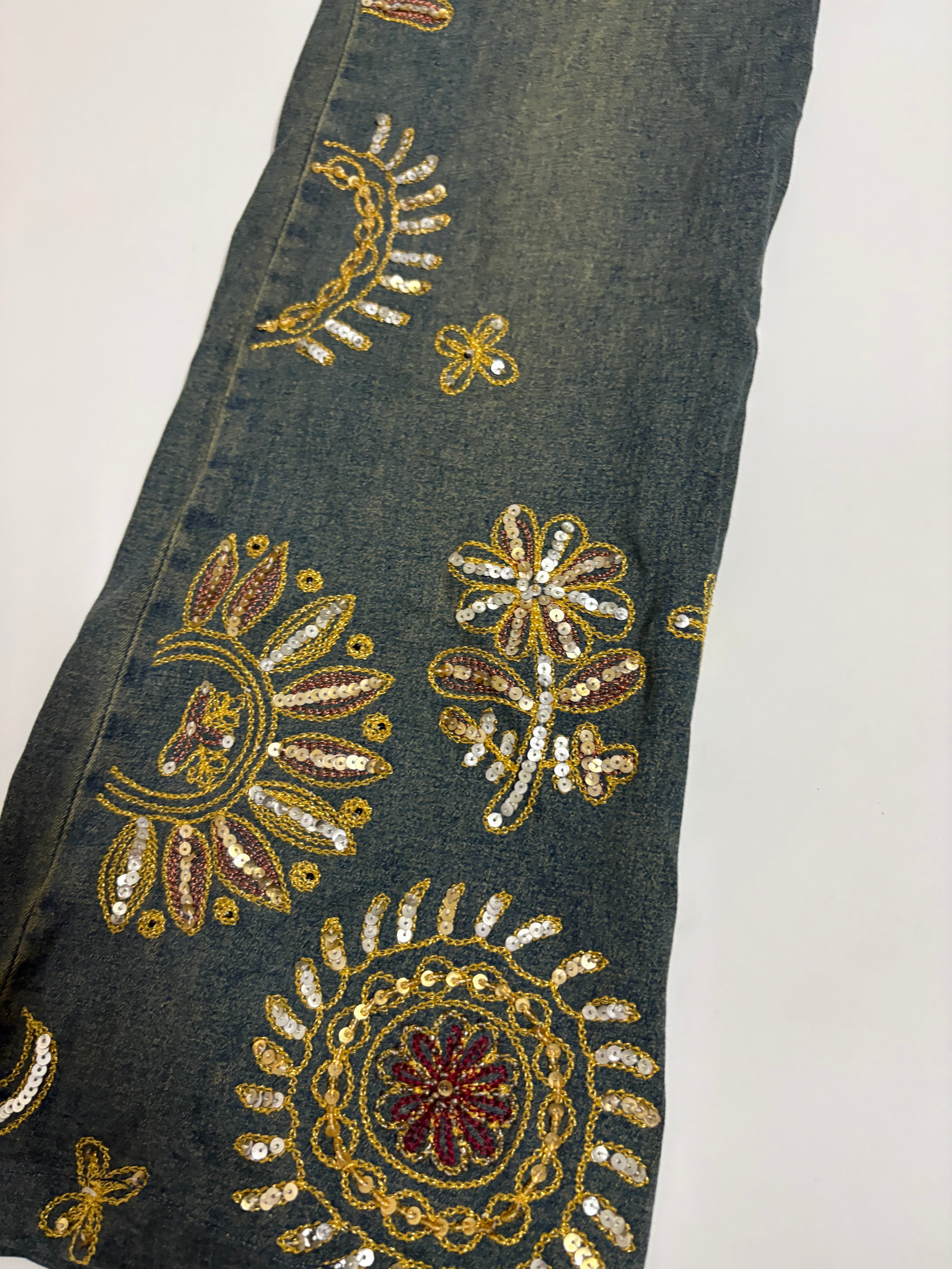 Bleu du nord shiny floral mid rise jeans(30 inch)
