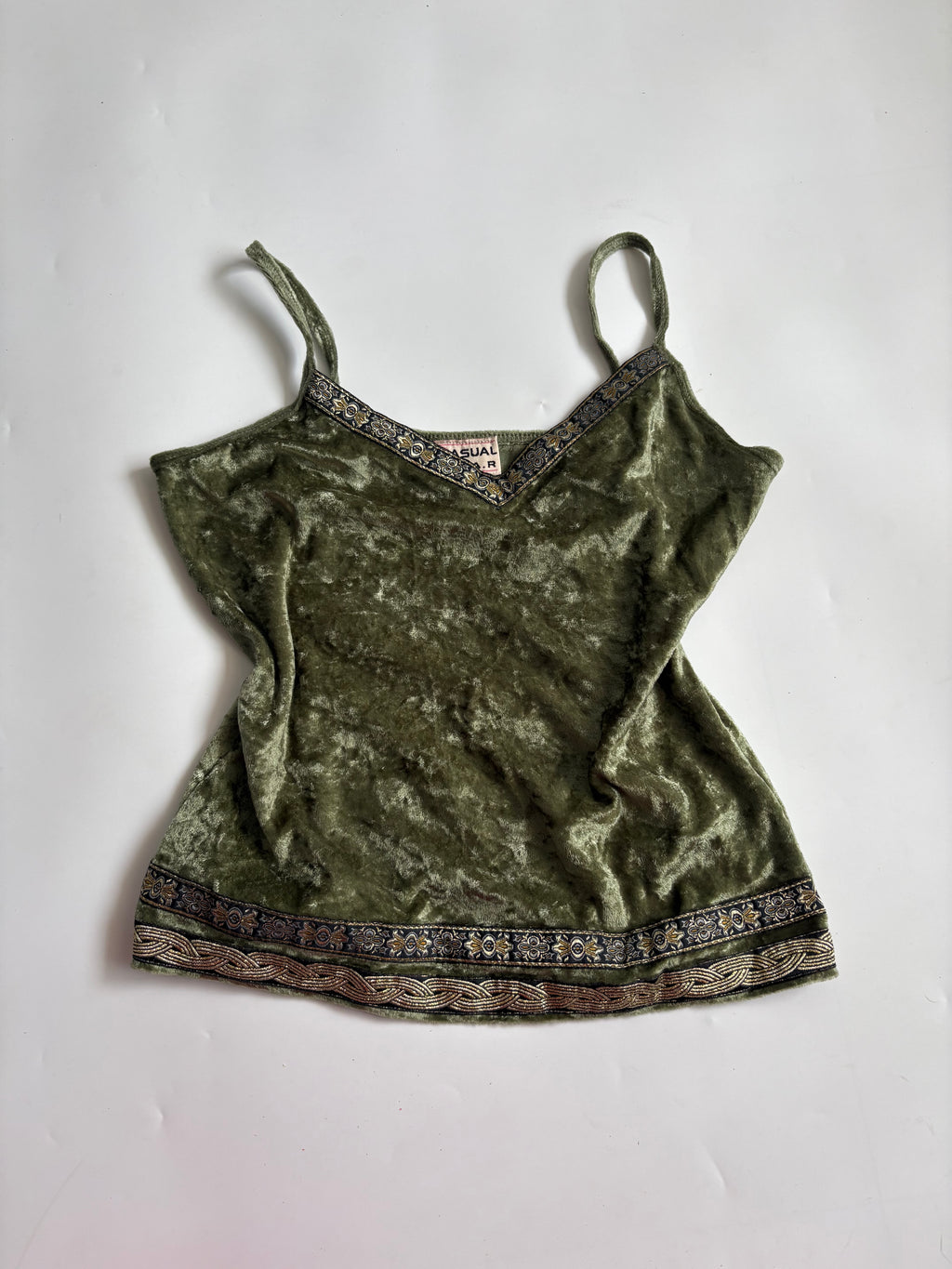 CASUAL W.E.A.R green velvet top(32-34 inch)