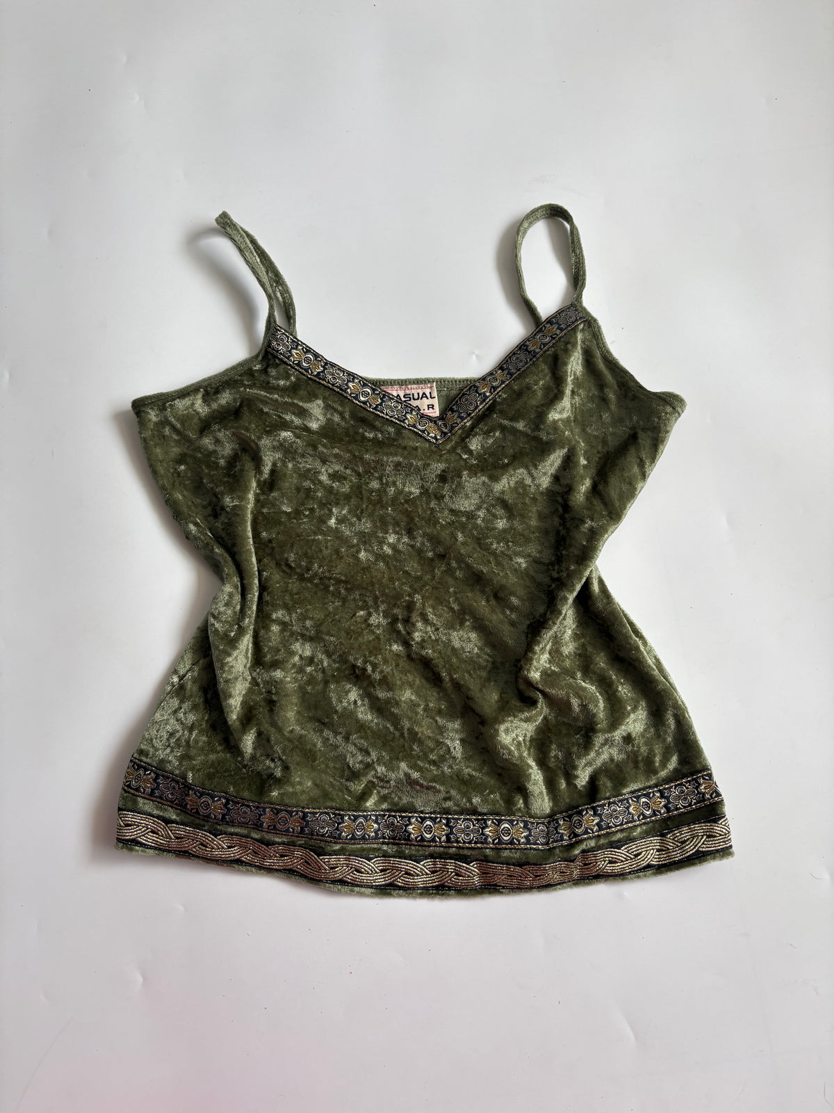 CASUAL W.E.A.R green velvet top(32-34 inch)