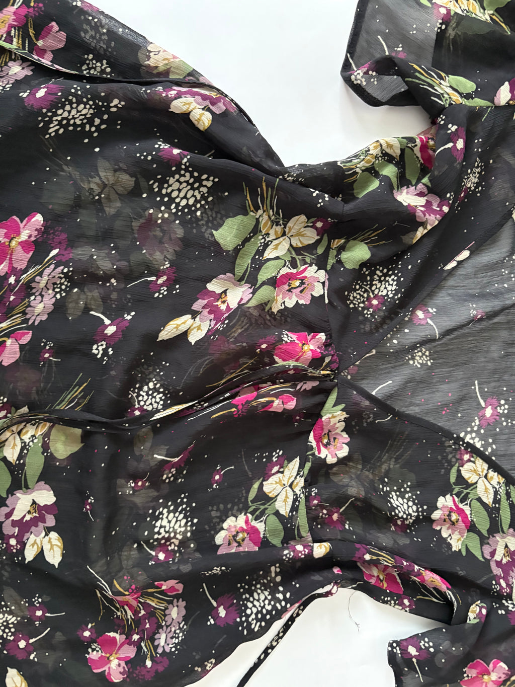 Black floral colourful top(38-40 inch)