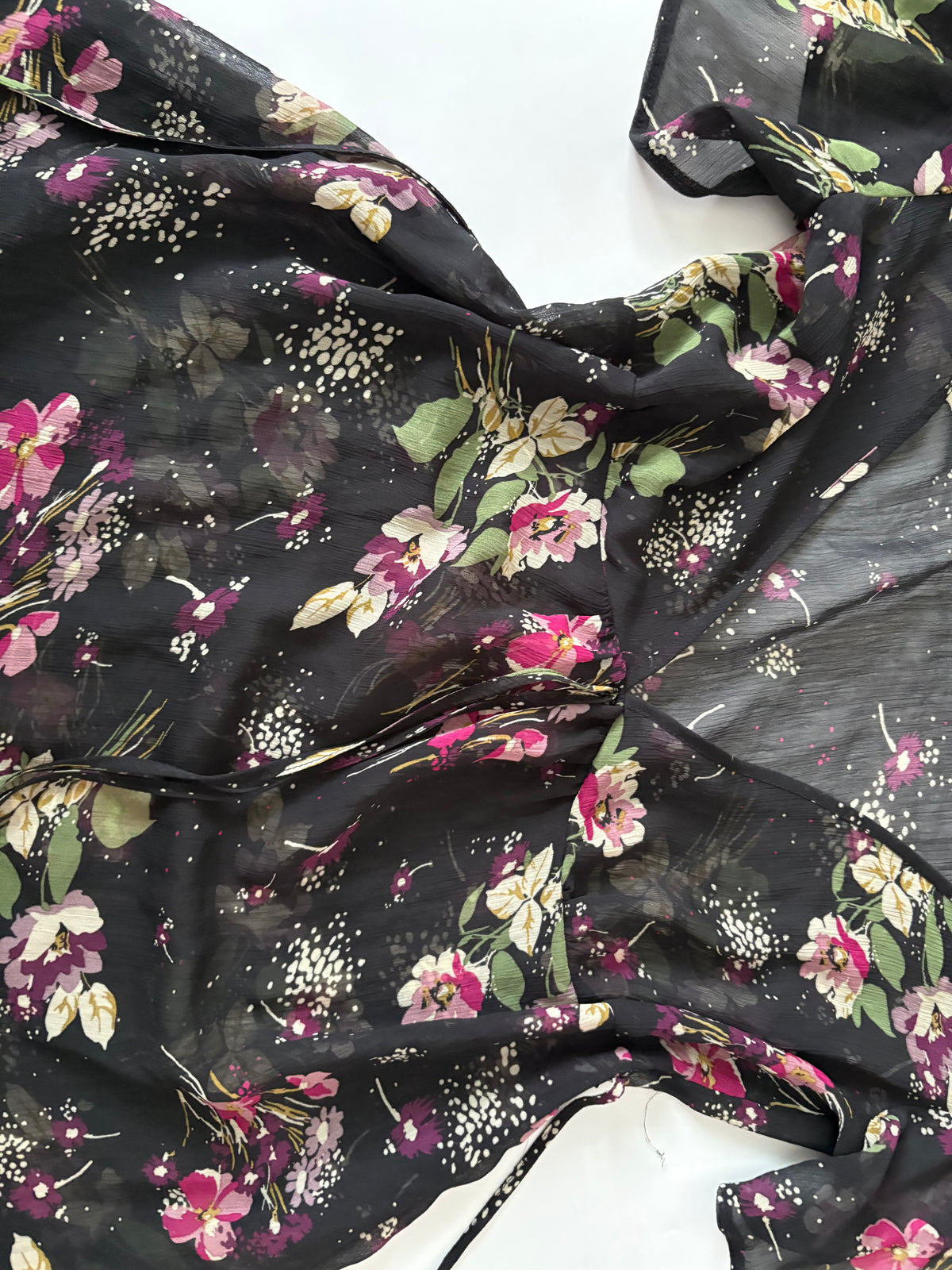 Black floral colourful top(38-40 inch)